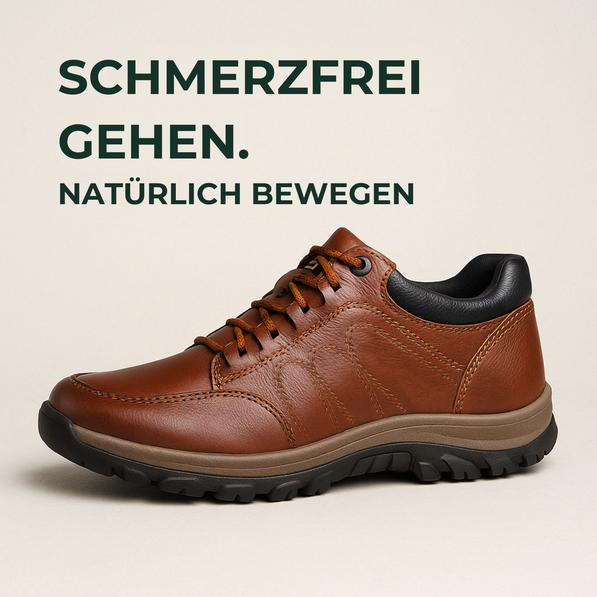 OrthoBalance – Orthopädischer Herrenschuh gegen Fußschmerzen | Ergonomisches Design mit rutschfester Sohle | Alltag & Beruf
