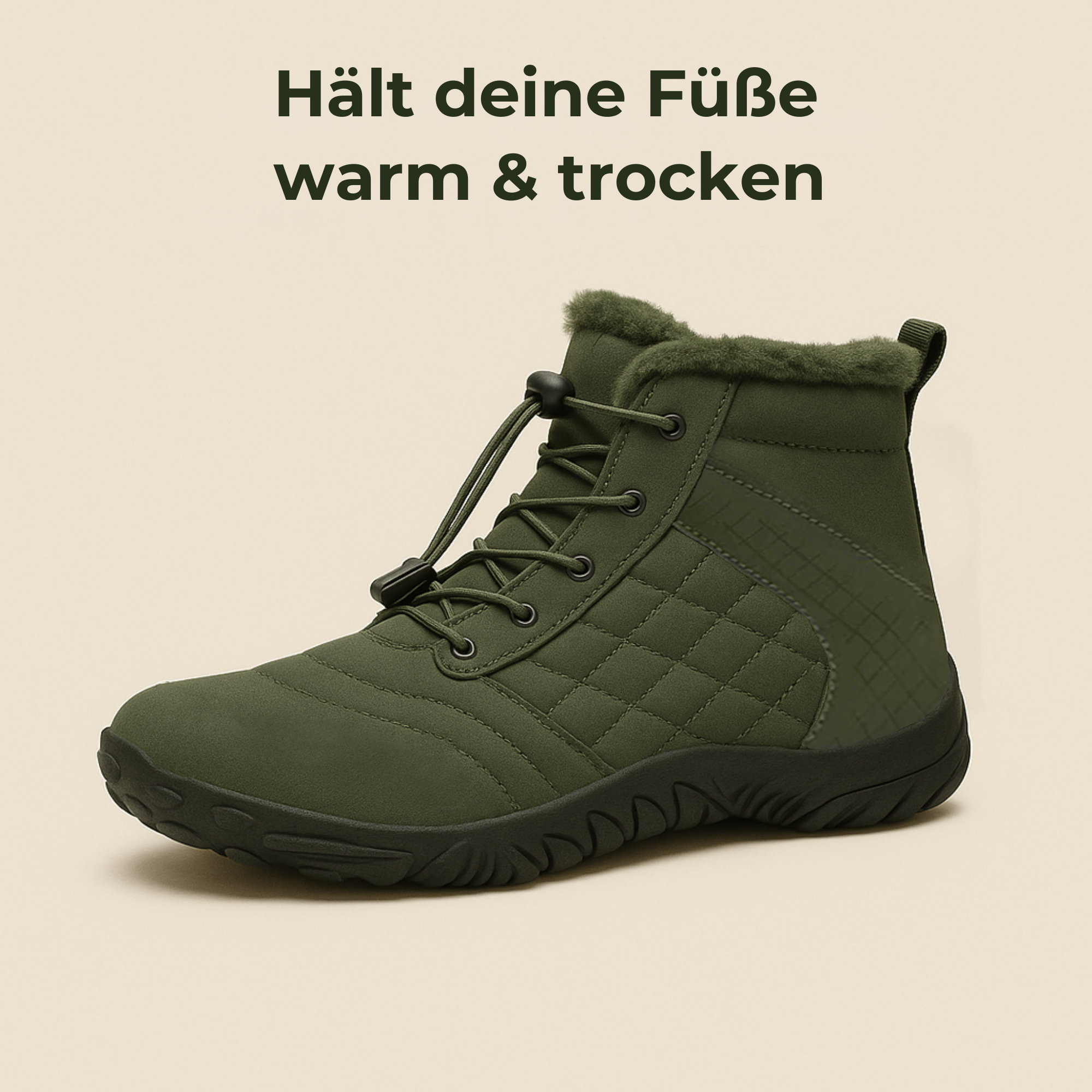 FrostStep – Winter‑Barfußschuh | rutschfest & warm gefüttert | orthopädisch für kalte Füße