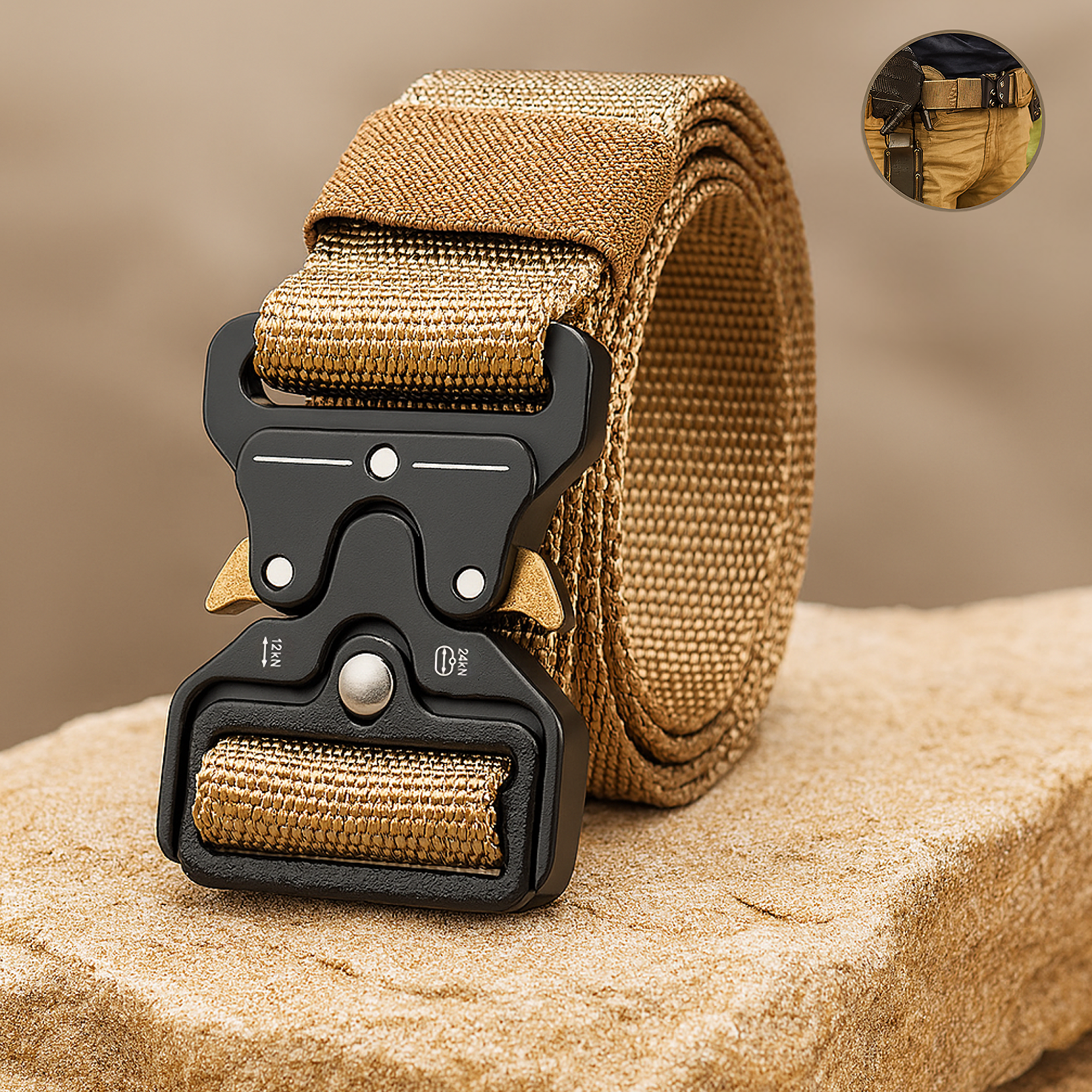 TerraFort – Taktischer Gürtel mit Schnellverschluss | Stufenlos verstellbar Reißfest & Robust | Outdoor Wandern Militär Einsatz