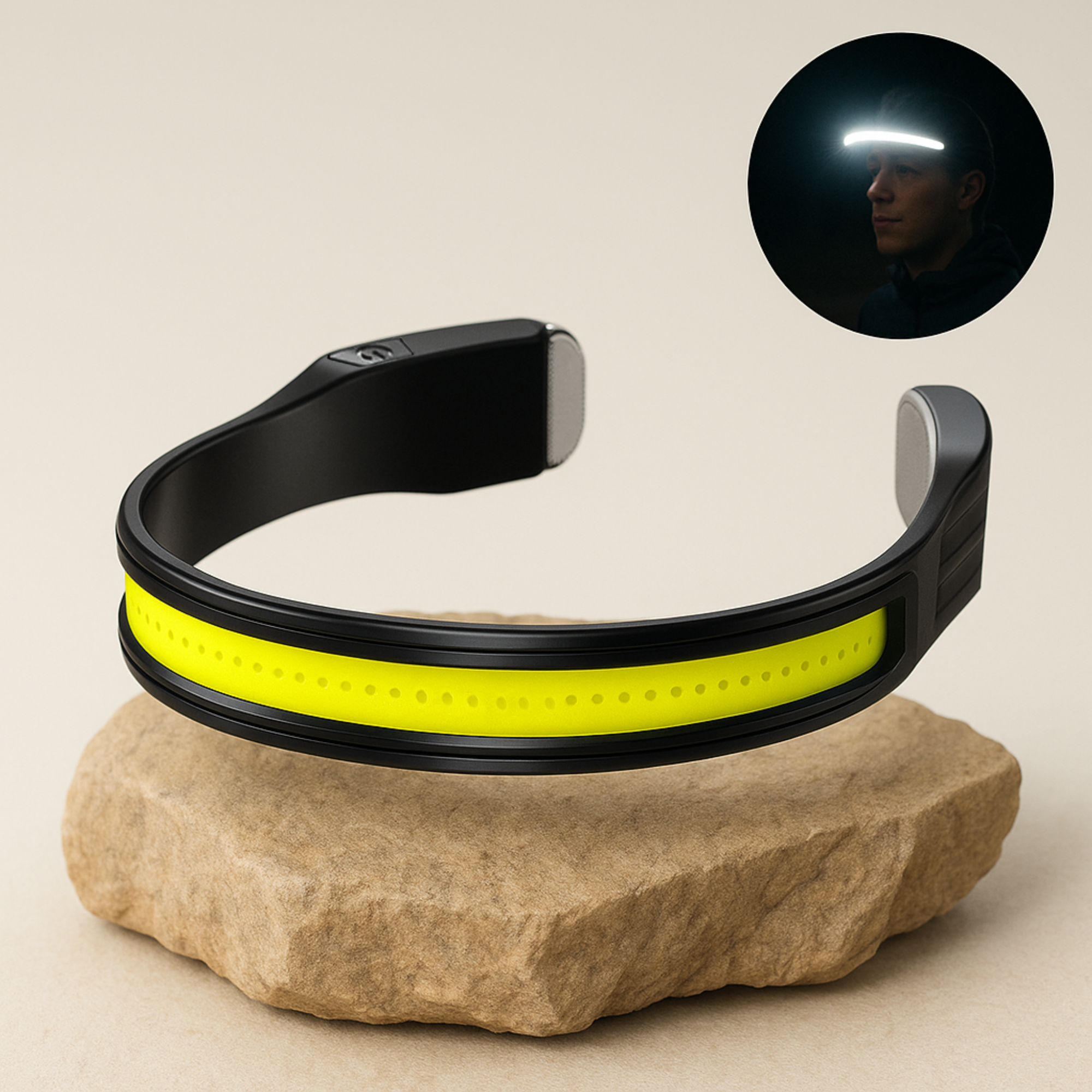 LumiGo – wiederaufladbare Stirnlampe | 230 ° COB-Weitwinkel Wasserdicht | Sicherheit Jogger Wanderer