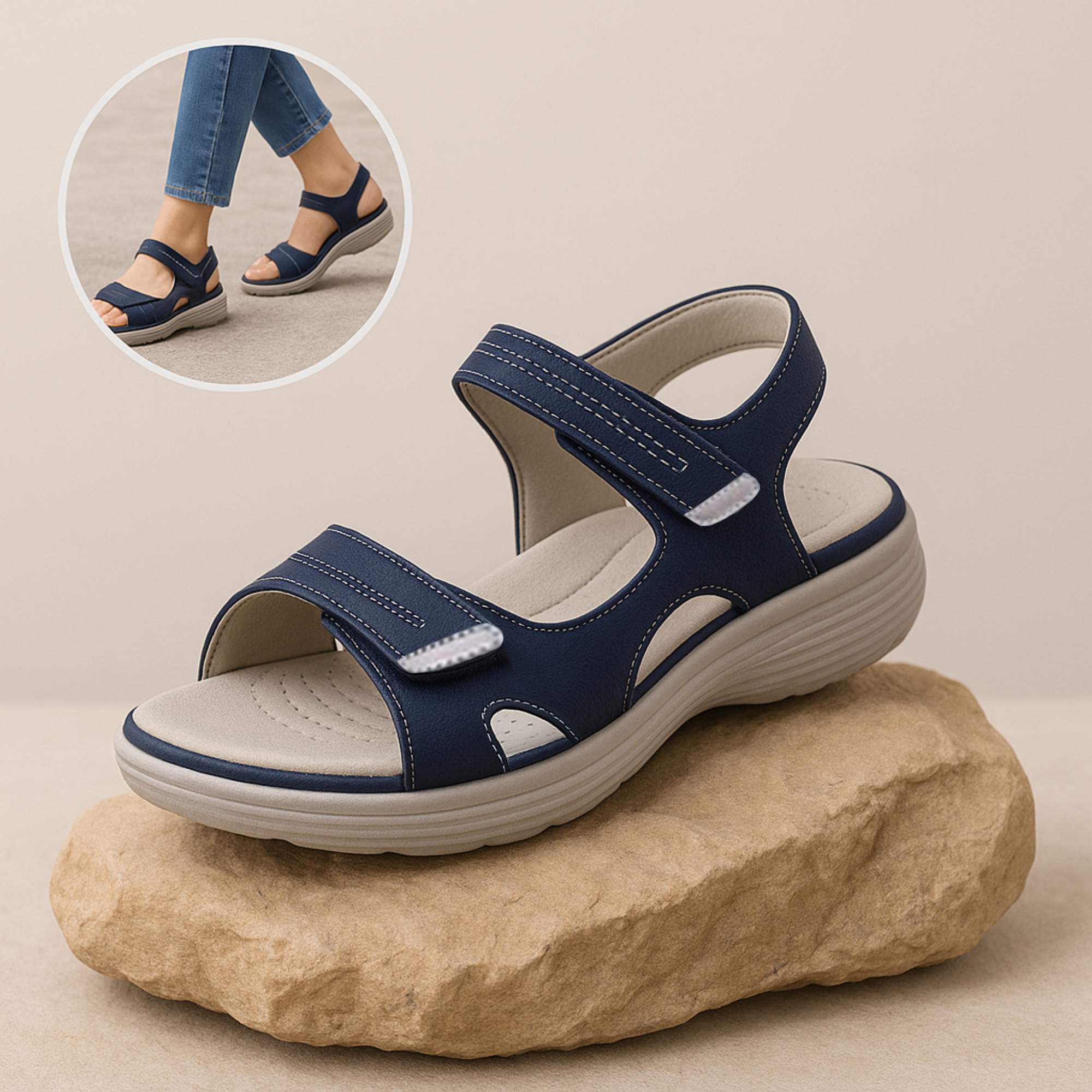 SanoMove – Hallux‑Sandalen Damen | Fußgewölbe‑Stützung rutschfest | Schmerzlindernd & bequem für Alltag & Freizeit