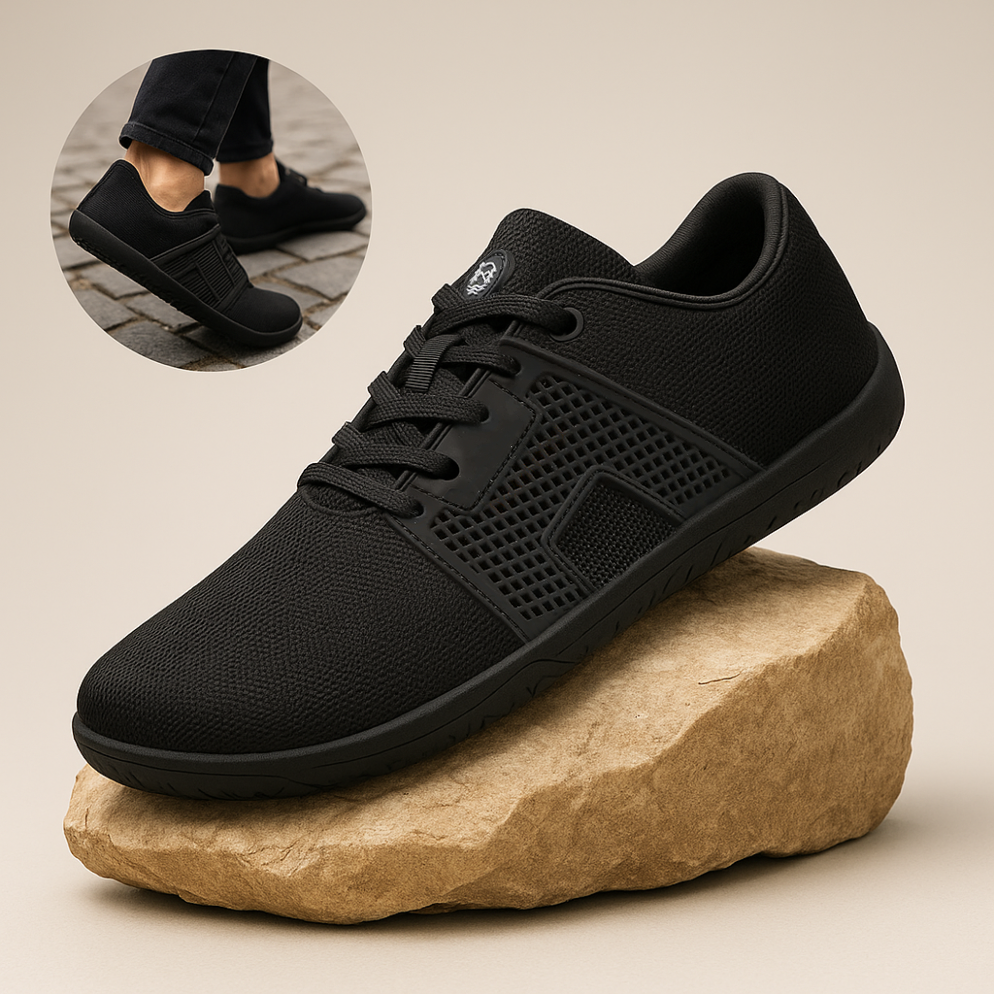 BareStep – Barfuß Sneaker | Gelenkentlastung Orthopädiesohle rutschfest | Alltag & Büro Unisex