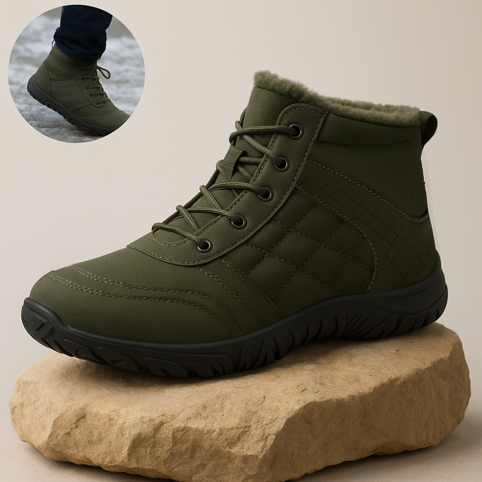 FrostStep – Winter‑Barfußschuh | rutschfest & warm gefüttert | orthopädisch für kalte Füße