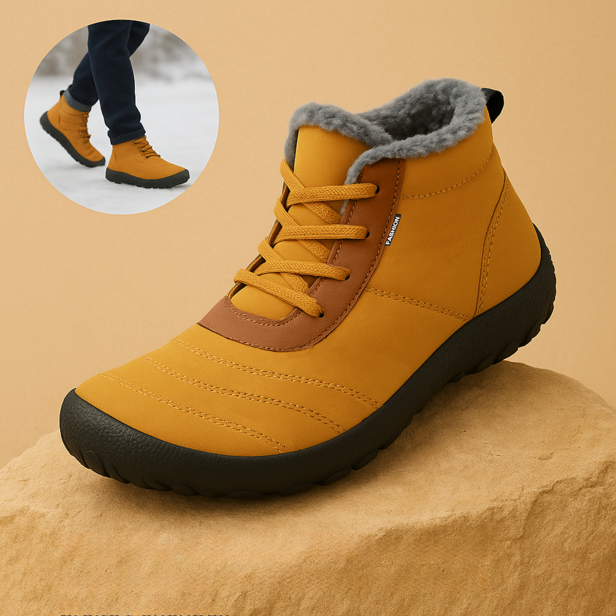 WarmFit – Barfuß Winterschuhe | wasserfest fleece-gefüttert | rutschfest & breite Zehenbox | gesunde Haltung im Winter