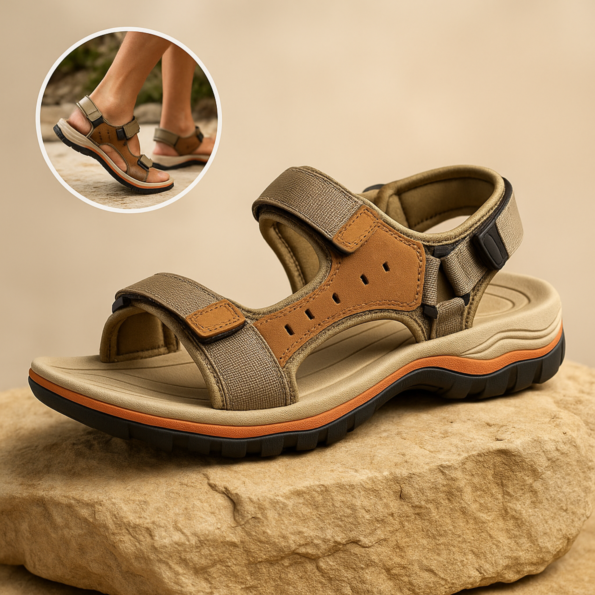 OrthoEase – Schmerzlindernde Sandalen | Extra Dämpfung rutschfeste Sohle | Alltag & Fußgesundheit