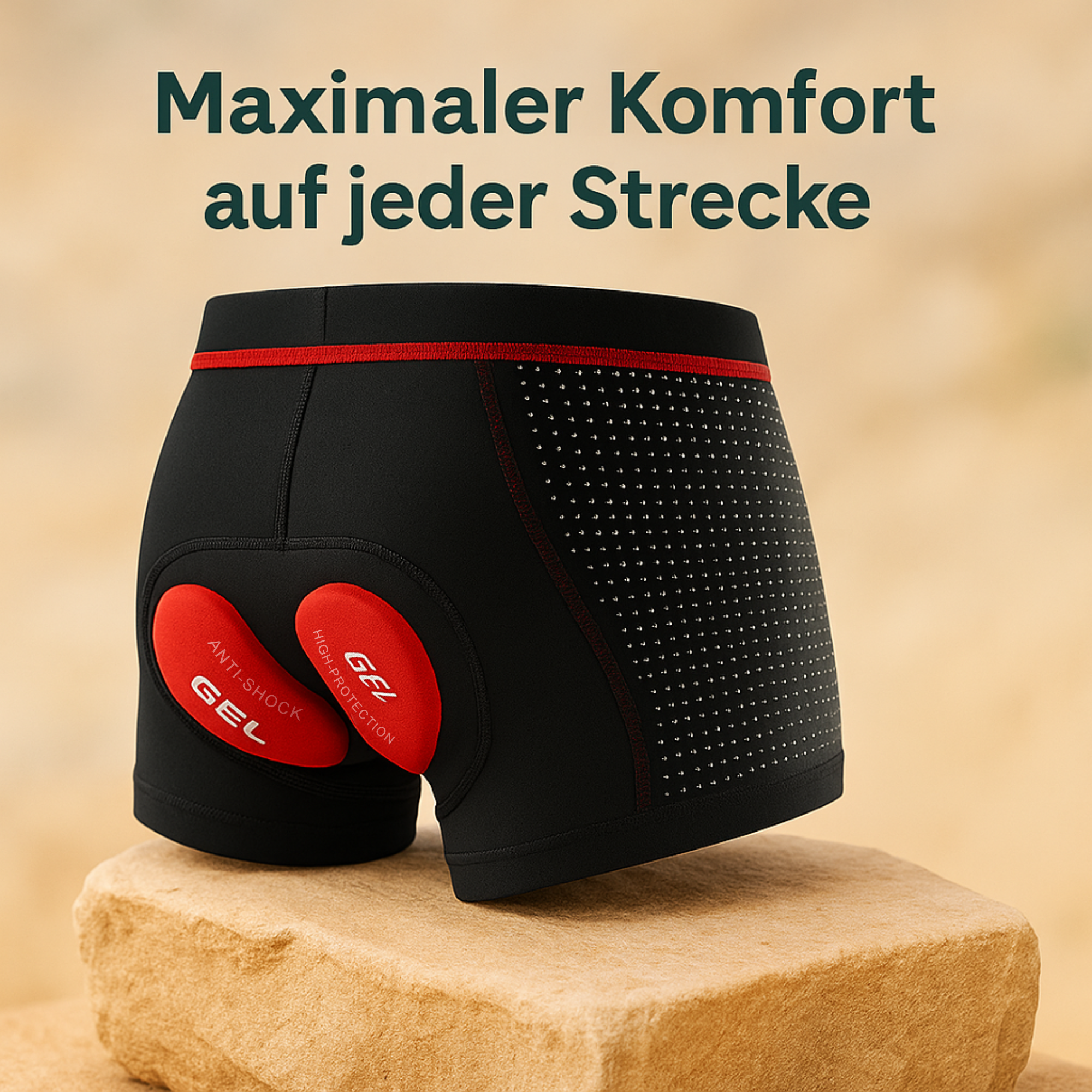 RideRelief – Fahrradhose Herren mit Gelpolster | Stoßdämpfend & atmungsaktiv | Komfort bei langen Radtouren