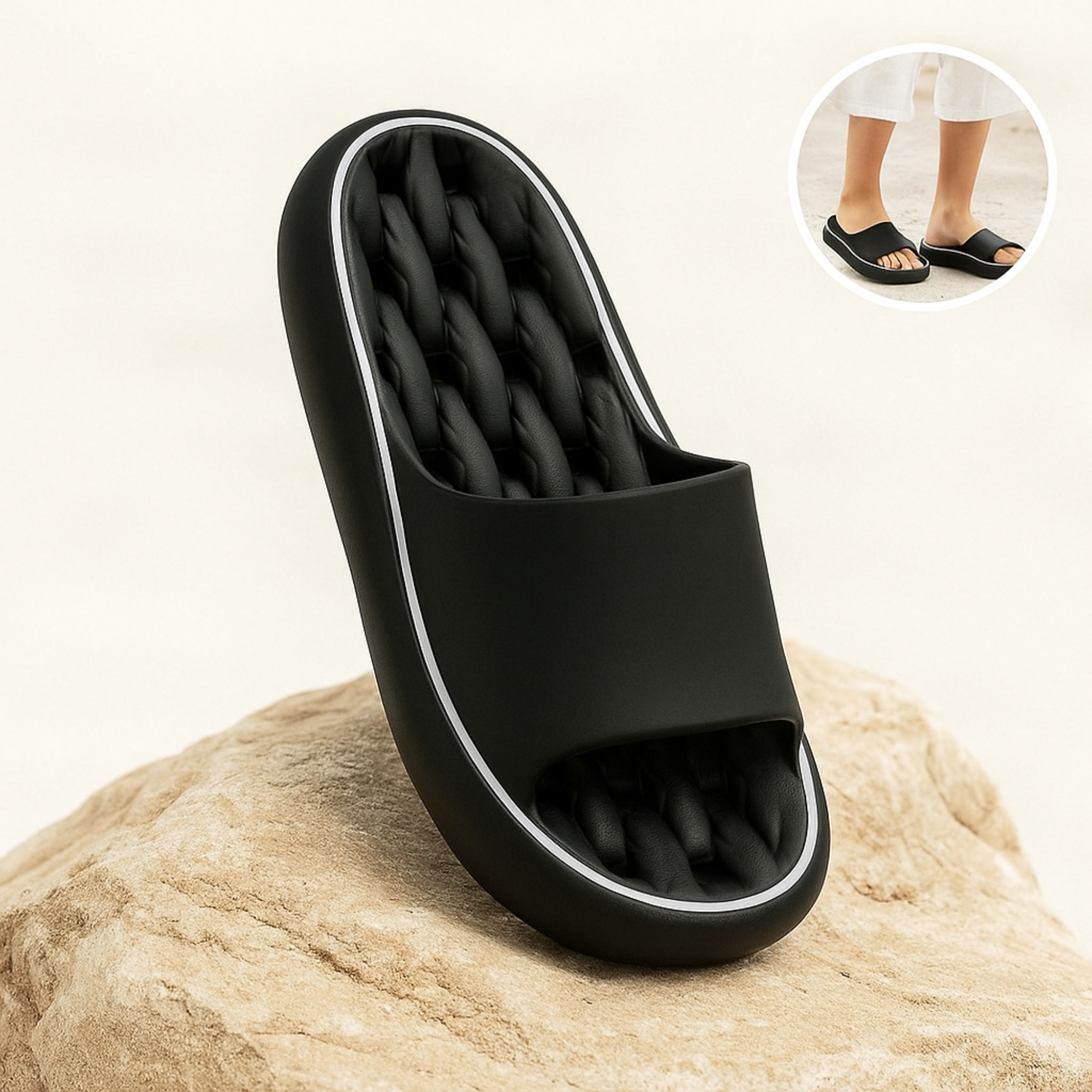 Trittfrei – orthopädische Hausschuhe | rutschfeste EVA-Dämpfung 4,5 cm – gegen Fußschmerzen & Plantarfasziitis