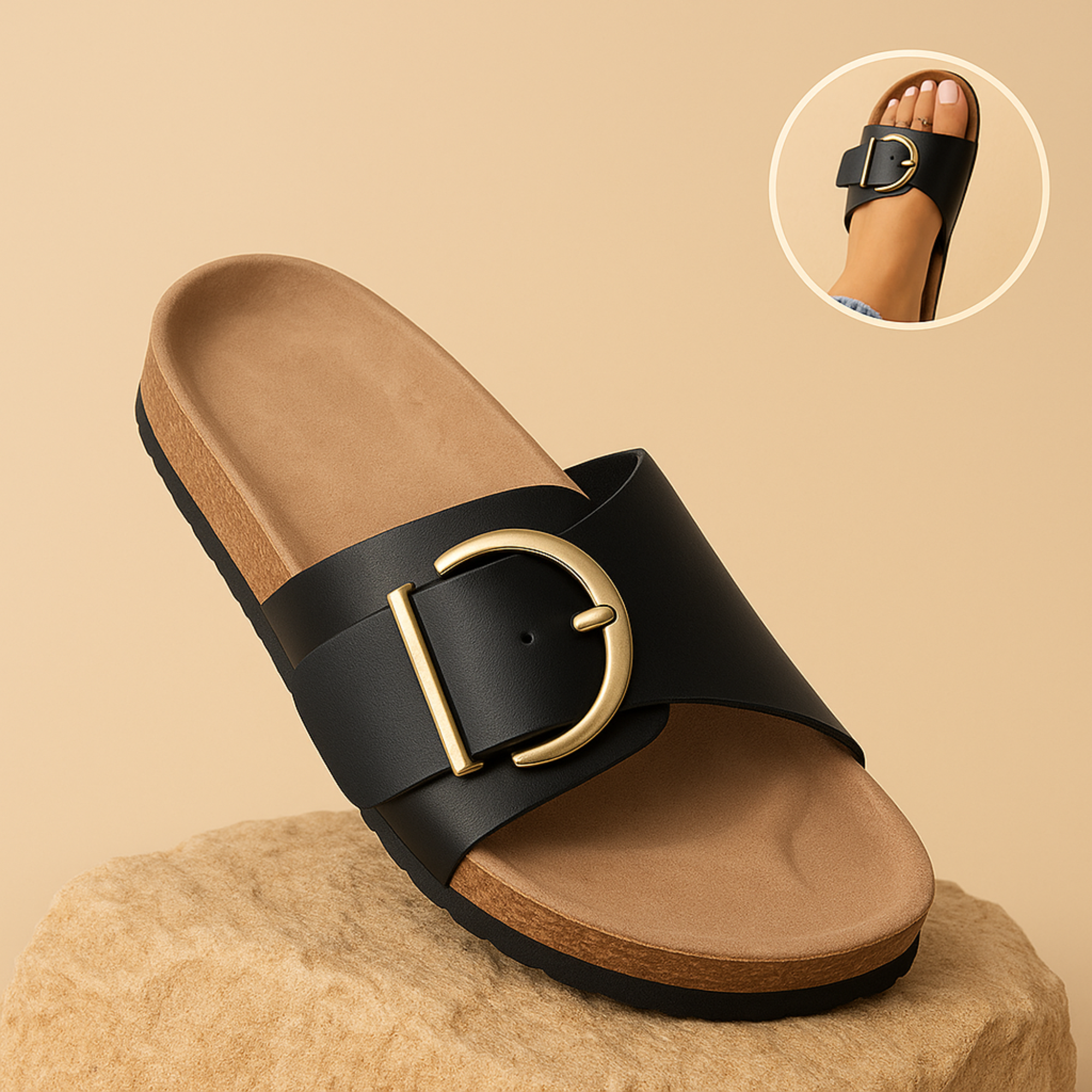 ComfoLyn – Orthopädische Damen-Sandalen | Schmerzlindernd bei Fersensporn & Plantarfasziitis | Rutschfest & Atmungsaktiv