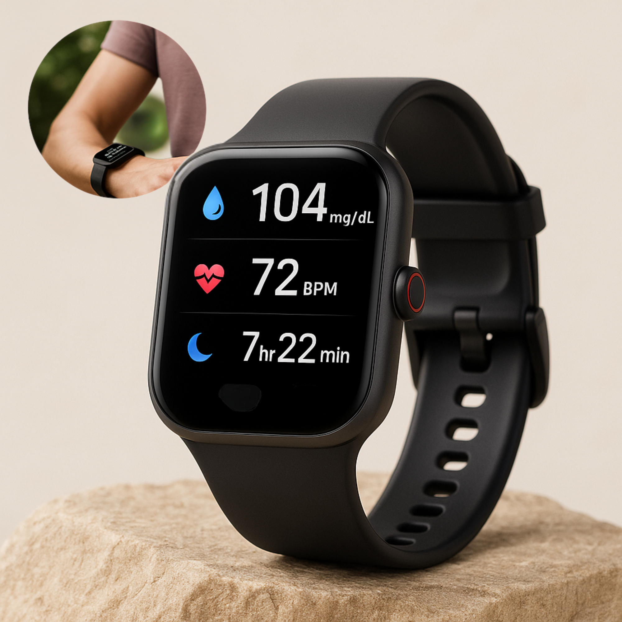 GlucoSense – Smartwatch mit Blutzuckermessung | Herzfrequenz & Schlaftracking | Für Diabetiker & Gesundheitsbewusste
