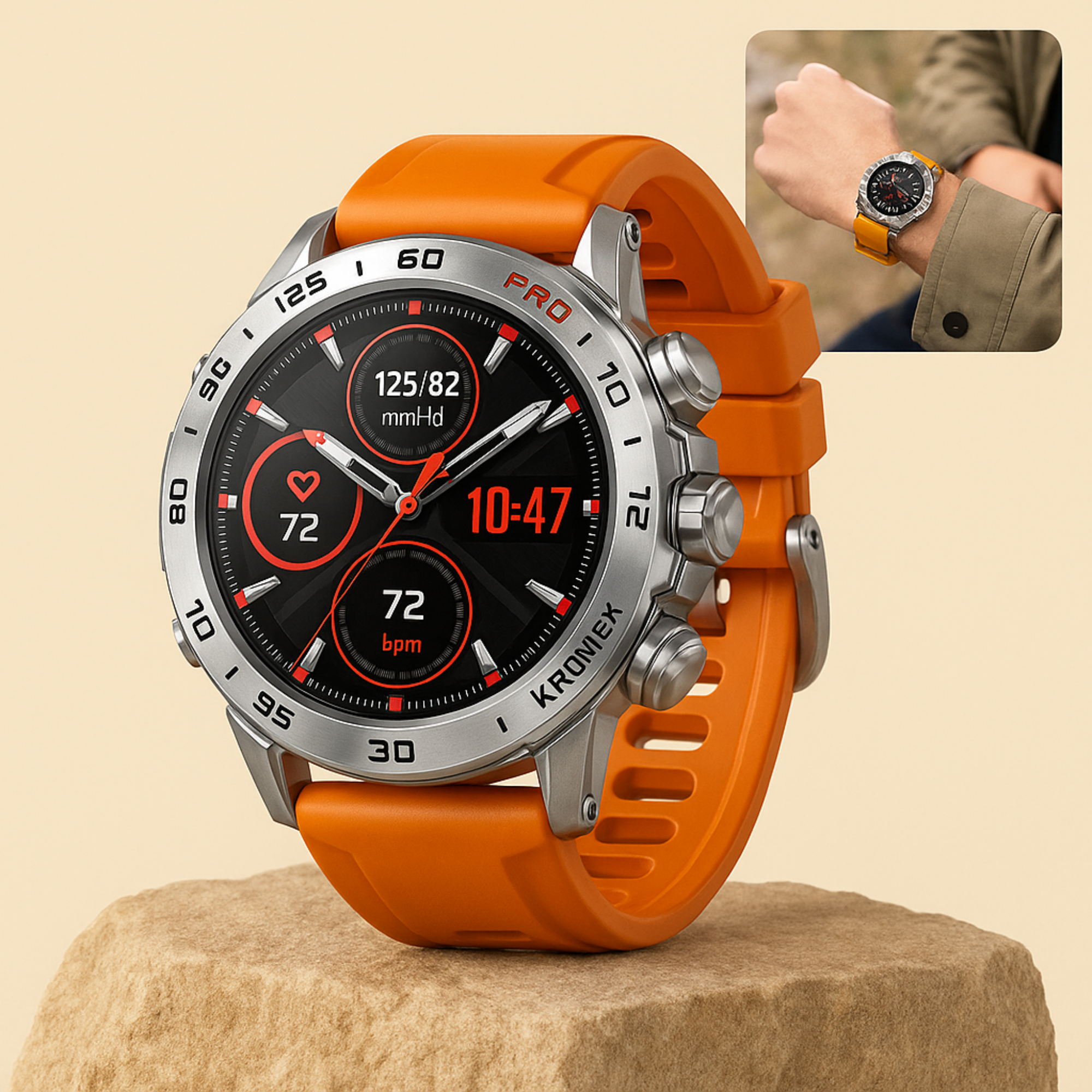 Kronex Pro – Militärische Gesundheitsuhr für Herren | Blutdruck & Herzfrequenz Robust & Wasserdicht | Outdoor Fitness & Alltag