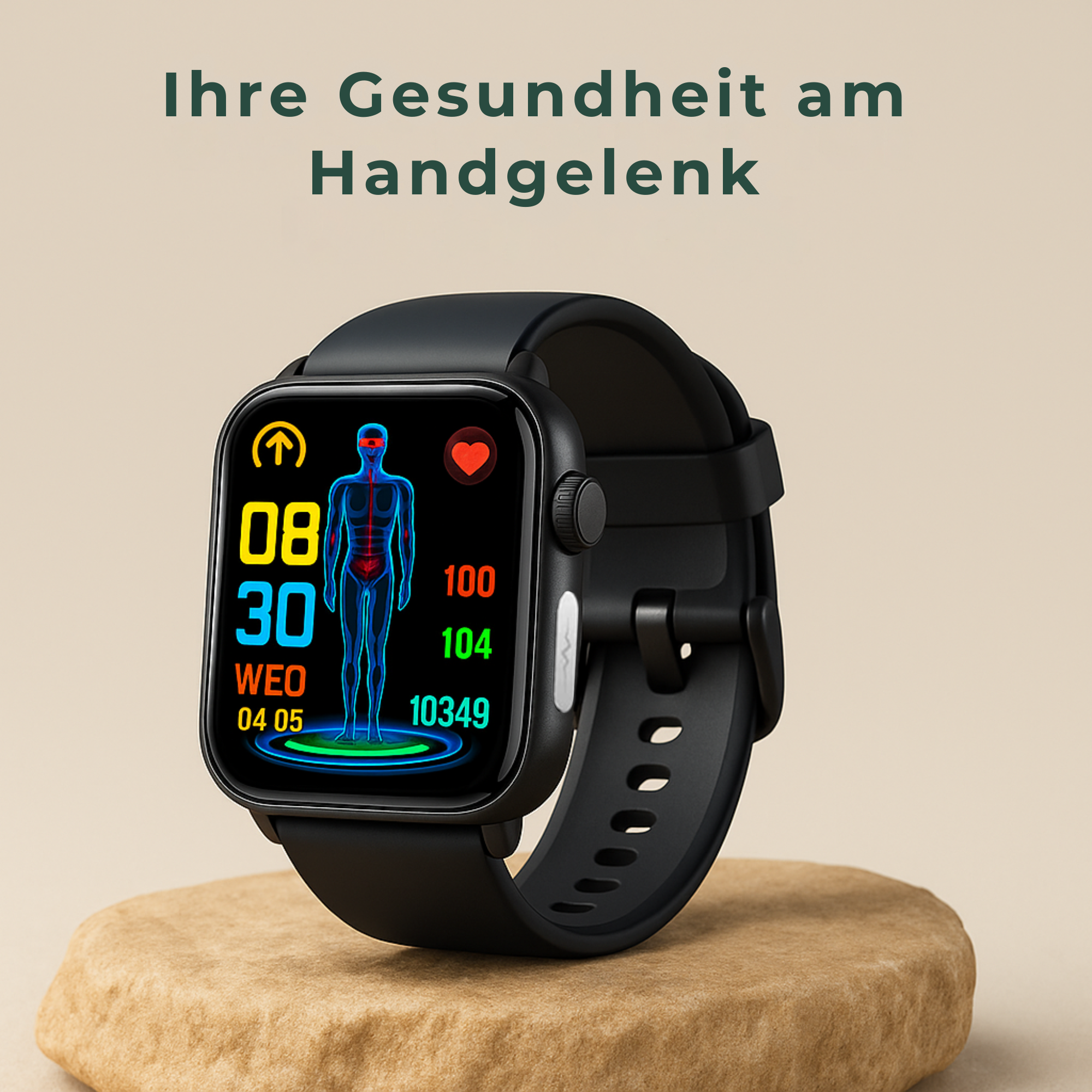 MediGuard – Gesundheits-Smartwatch mit Glukose-Tracking | Sturzerkennung & SOS in Echtzeit | Für sorgenfreies Gesundheitsmanagement