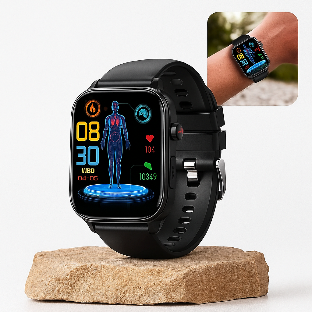 MediGuard – Gesundheits-Smartwatch mit Glukose-Tracking | Sturzerkennung & SOS in Echtzeit | Für sorgenfreies Gesundheitsmanagement