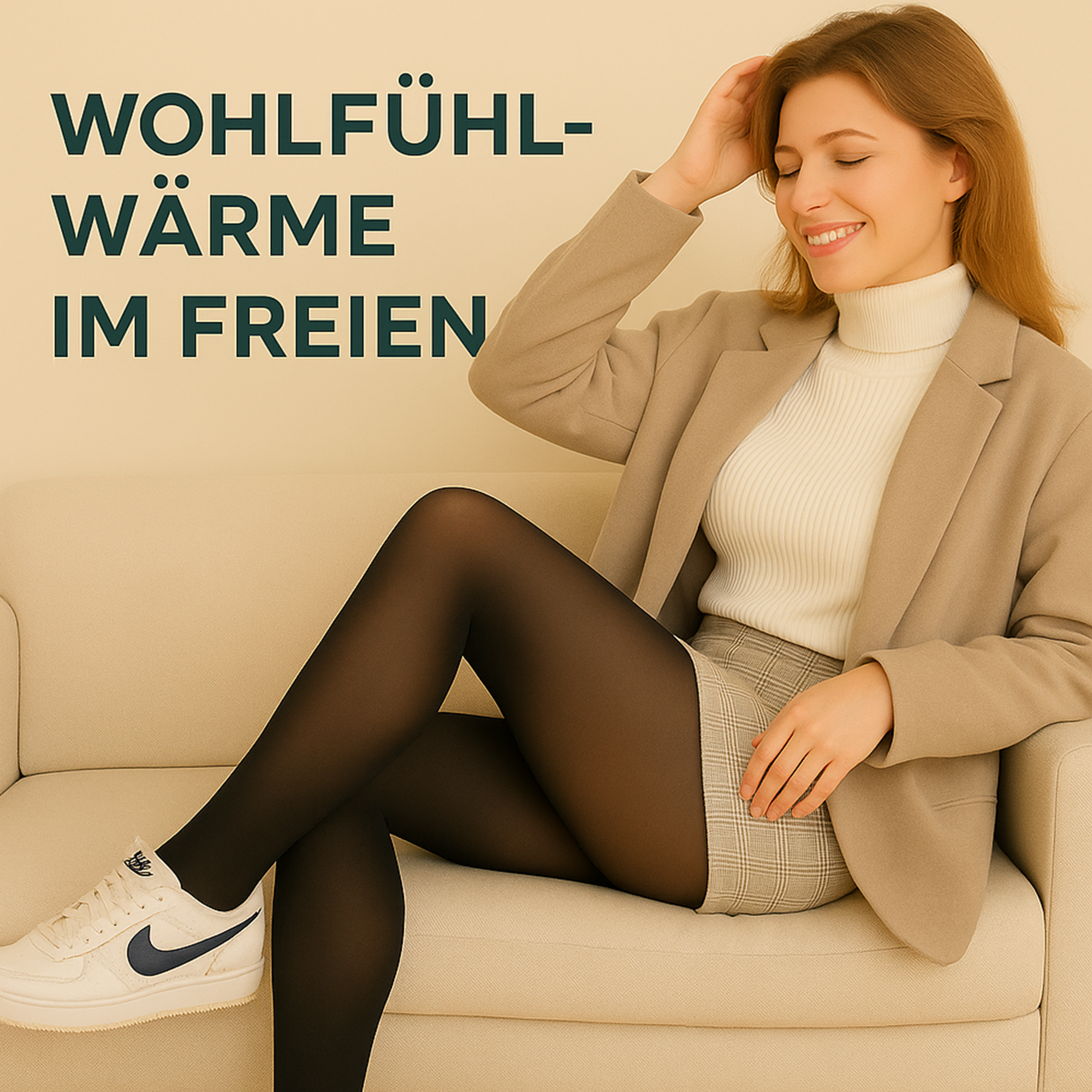 WarmBein – Thermo Strumpfhose | Fleece‑gefüttert 220 g atmungsaktiv | Damen warm unter Kleid & Rock