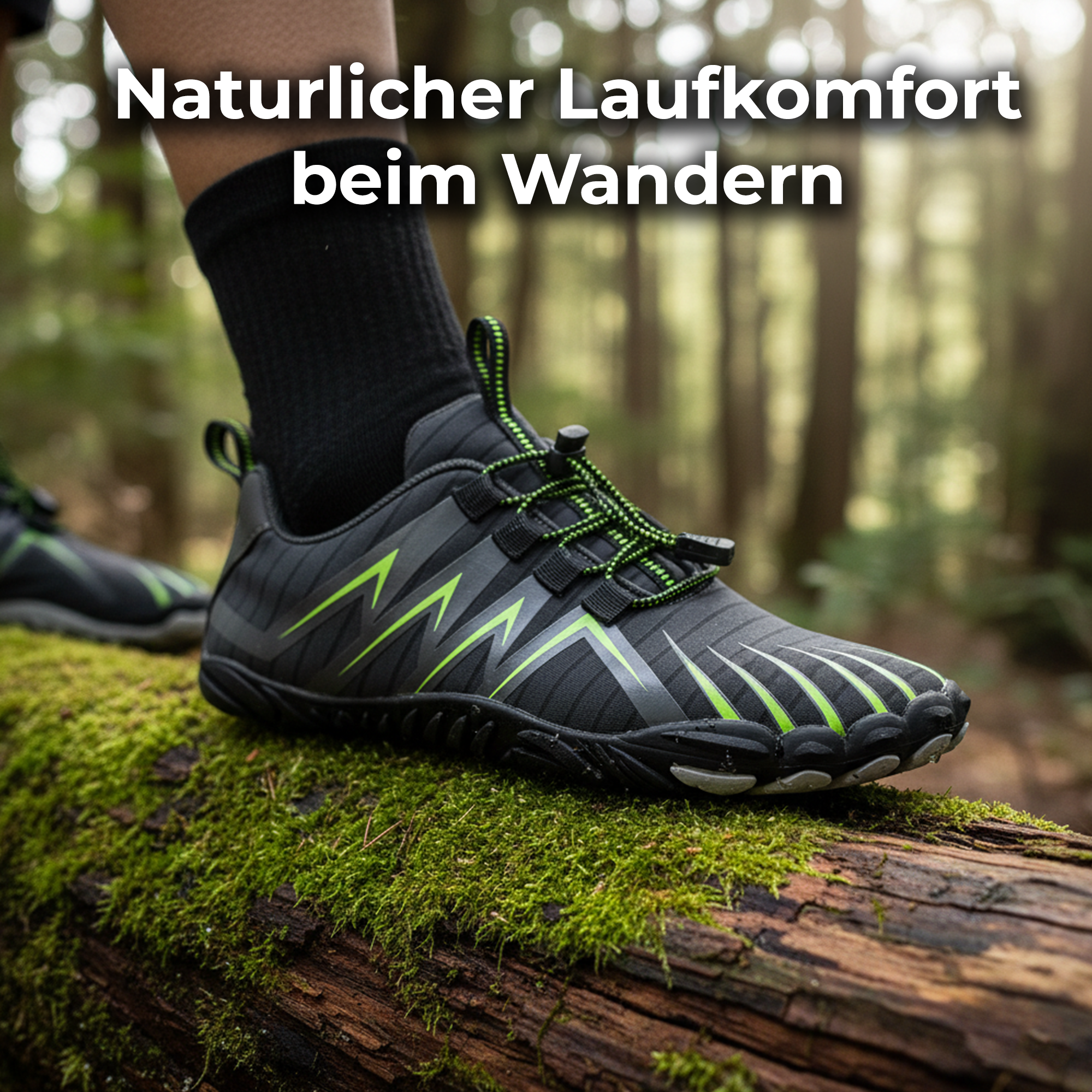 PrimeRun – Barfußschuhe Five-Finger Outdoor Laufschuhe | natürliche Fußmuskulatur stärken rutschfeste Sohle | Trail-Runner