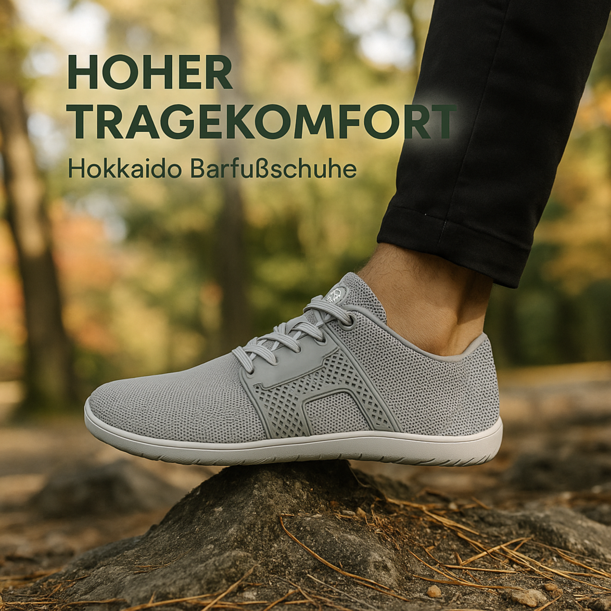 BareStep – Barfuß Sneaker | Gelenkentlastung Orthopädiesohle rutschfest | Alltag & Büro Unisex