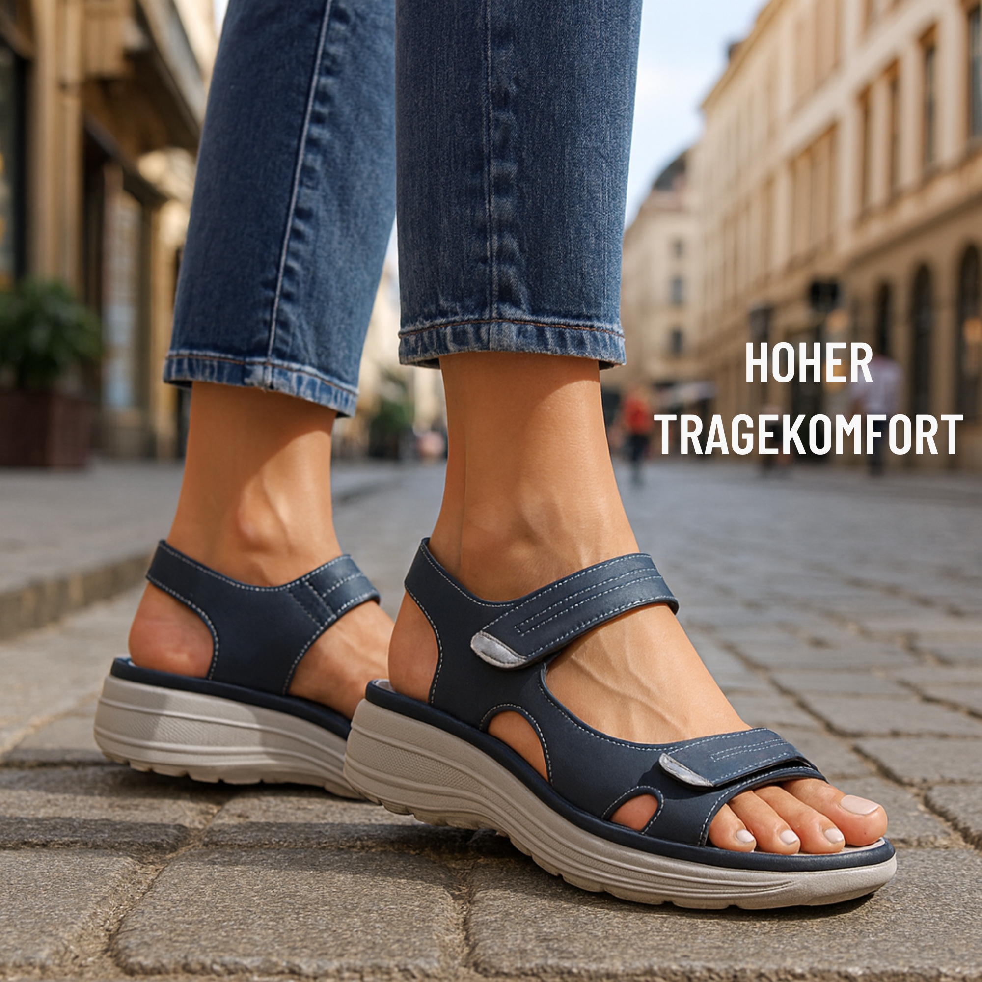 SanoMove – Hallux‑Sandalen Damen | Fußgewölbe‑Stützung rutschfest | Schmerzlindernd & bequem für Alltag & Freizeit