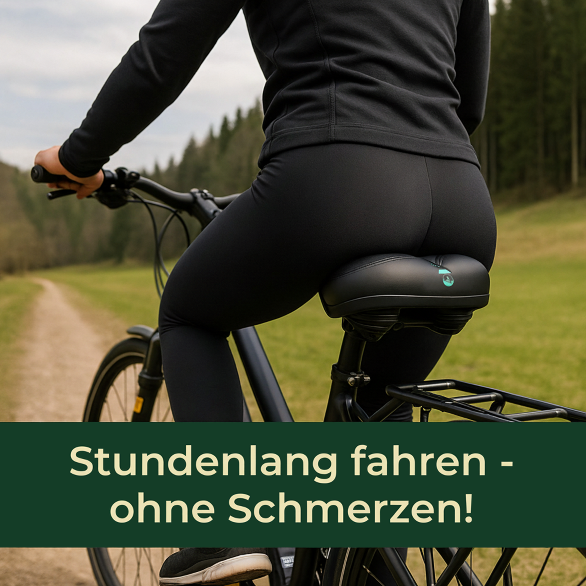 EasyRide – Schmerzfreier Komfort-Radsattel | 5 cm Polsterung wasserfest & atmungsaktiv | Rückenfreundlich für City- & E-Biker
