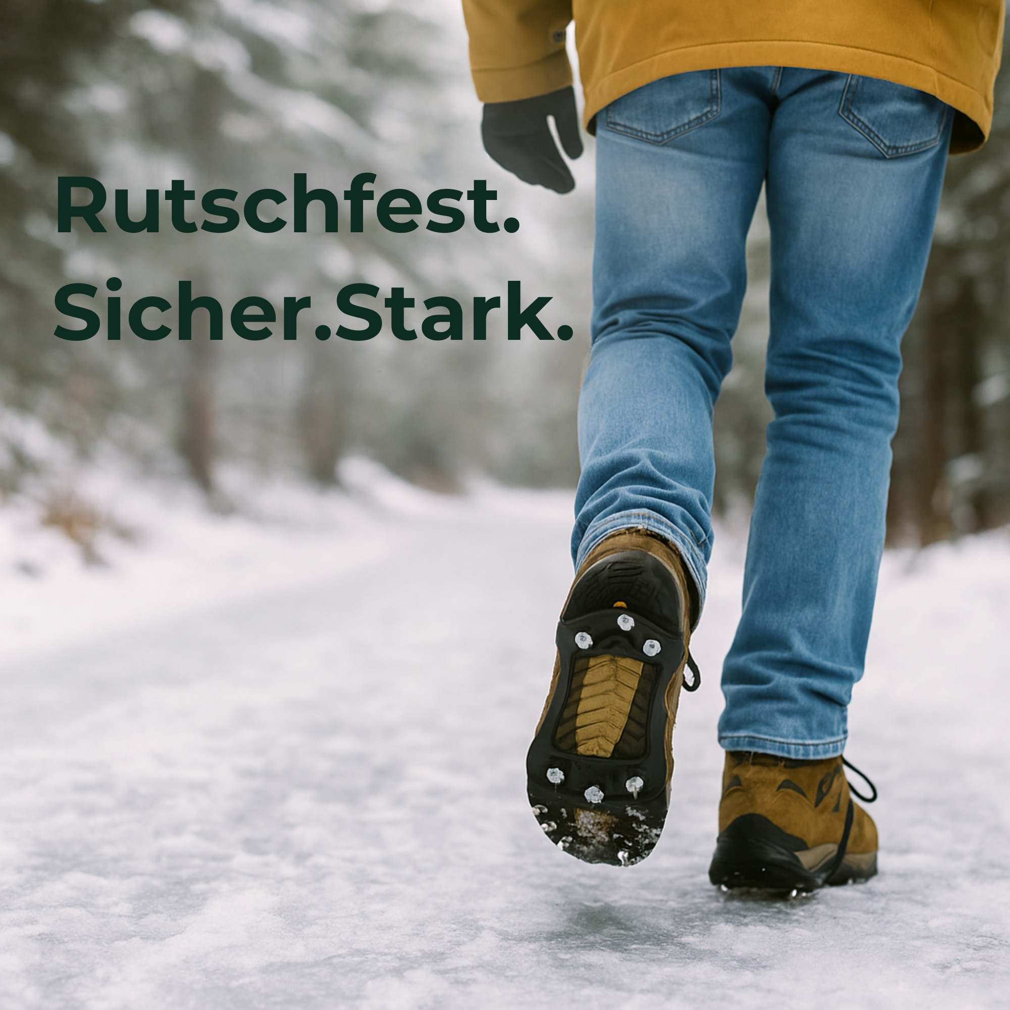 GlideGrip – Schuhspikes Antirutsch | 8 Edelstahl-Stollen rostfrei | Sicherer Halt auf Eis & Schnee für Alltag & Outdoor