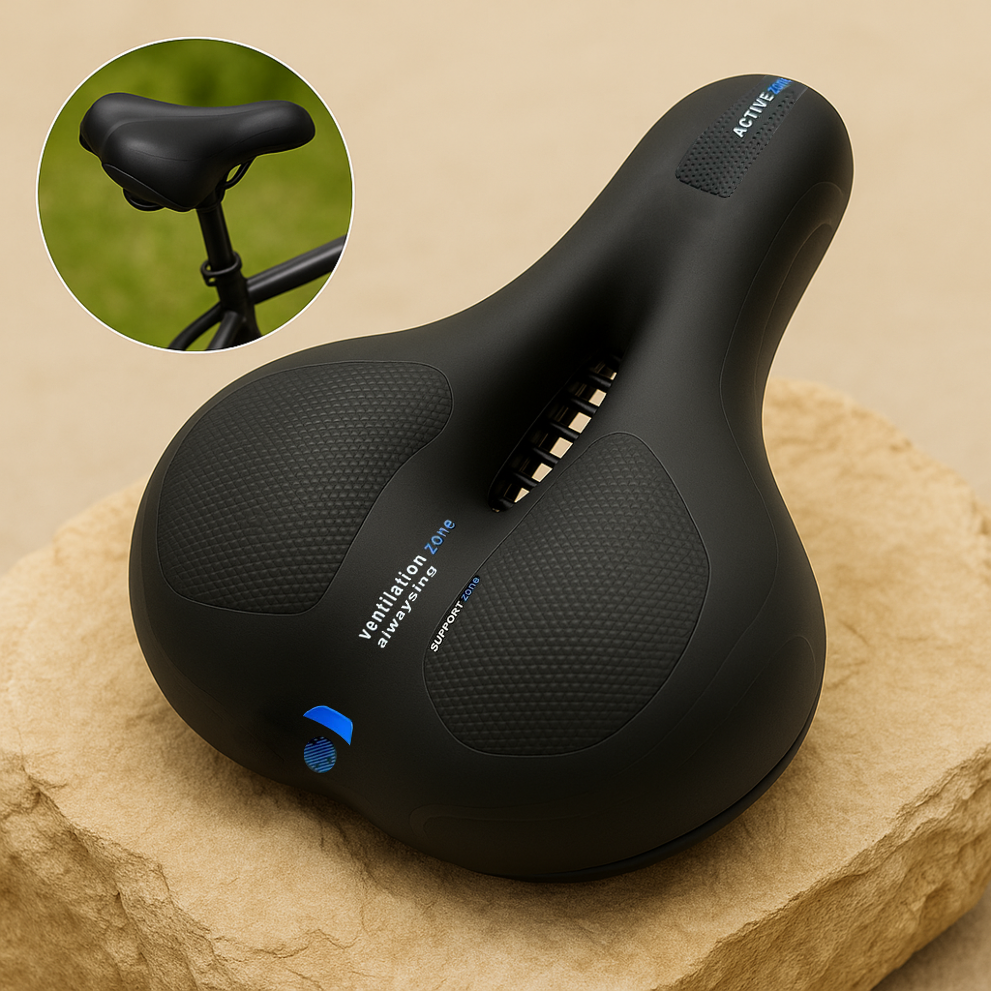 ComfyRide – schmerzfreier Fahrradsattel | Dämpfung & atmungsaktiv | Alltag & lange Touren