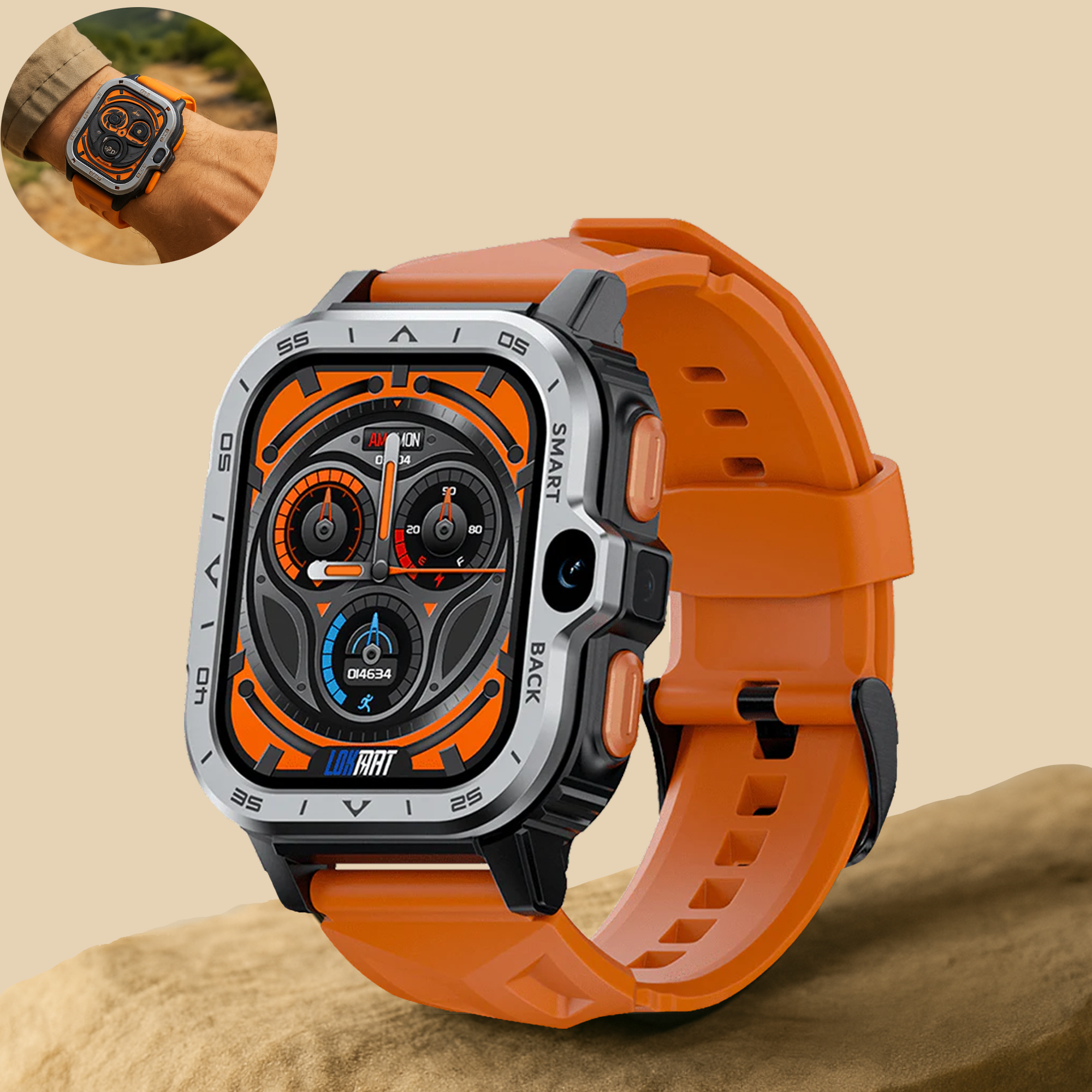 Vextro – SIM Smartwatch | Anruf & Video IP68 stoßfest | Outdoor Arbeit Herren