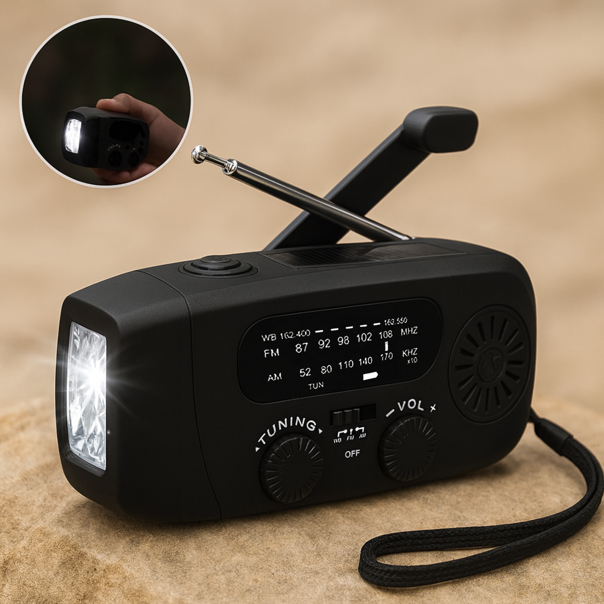 PowerUp – Solar Notstrom Powerbank mit Kurbel | Autarke Stromquelle für Camping, Outdoor & Stromausfall