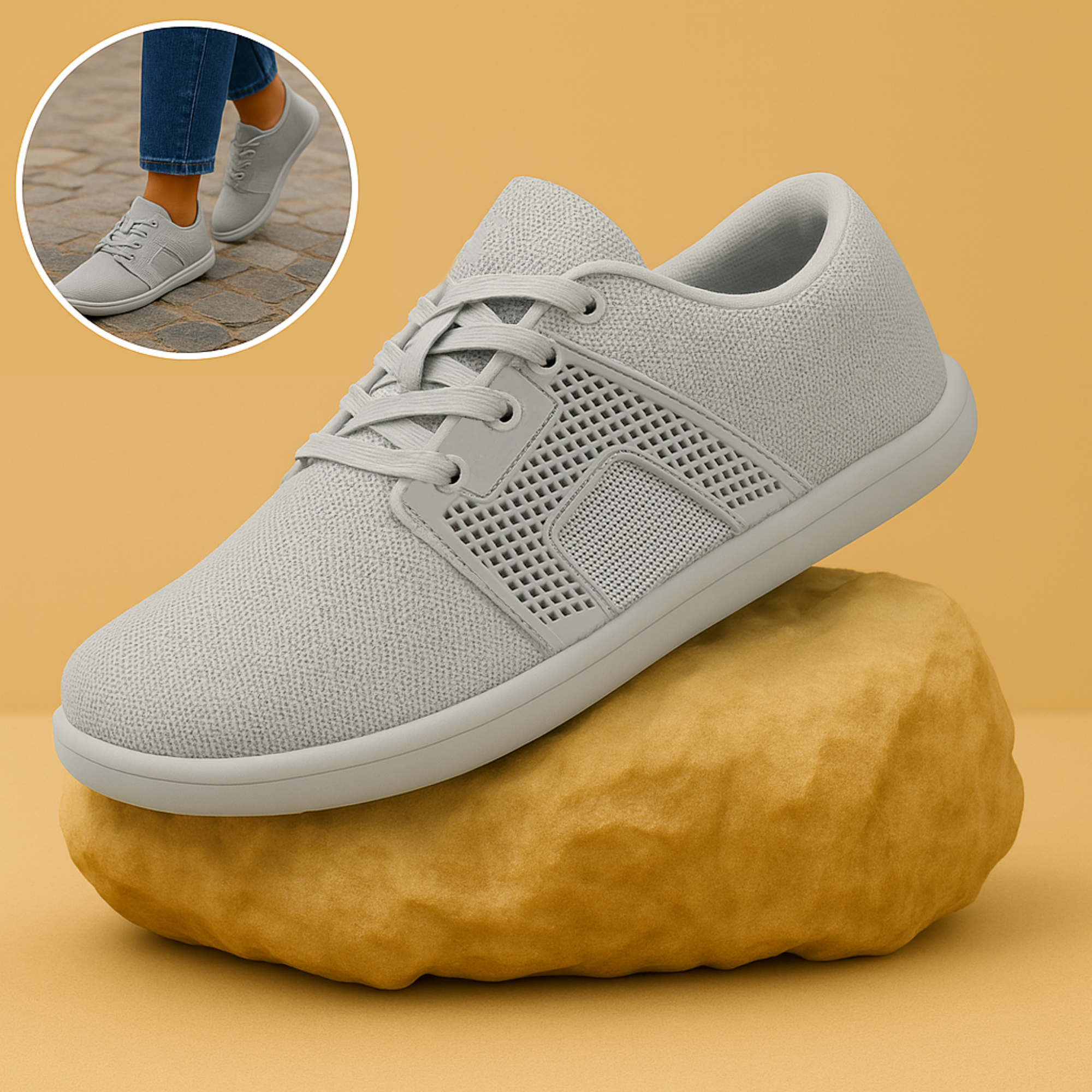 BareStep – Barfuß Sneaker | Gelenkentlastung Orthopädiesohle rutschfest | Alltag & Büro Unisex