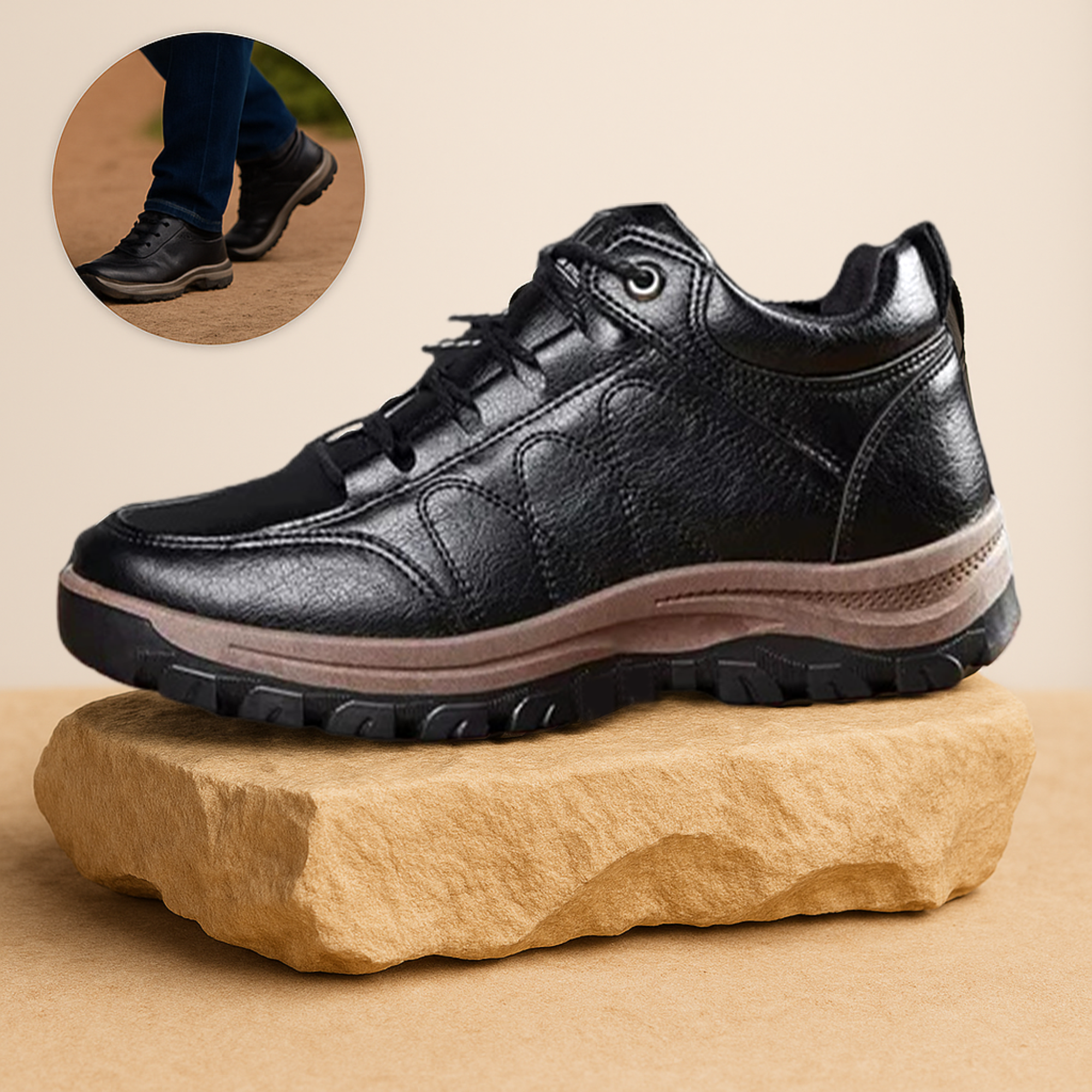 OrthoBalance – Orthopädischer Herrenschuh gegen Fußschmerzen | Ergonomisches Design mit rutschfester Sohle | Alltag & Beruf