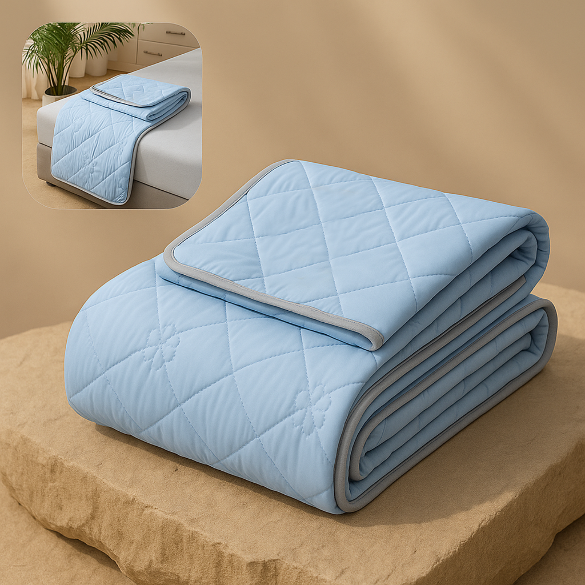 CoolNest – Kühldecke für den Sommer | 100x150 | 5 °C kühler & atmungsaktiv | Gegen Schwitzen beim Schlafen