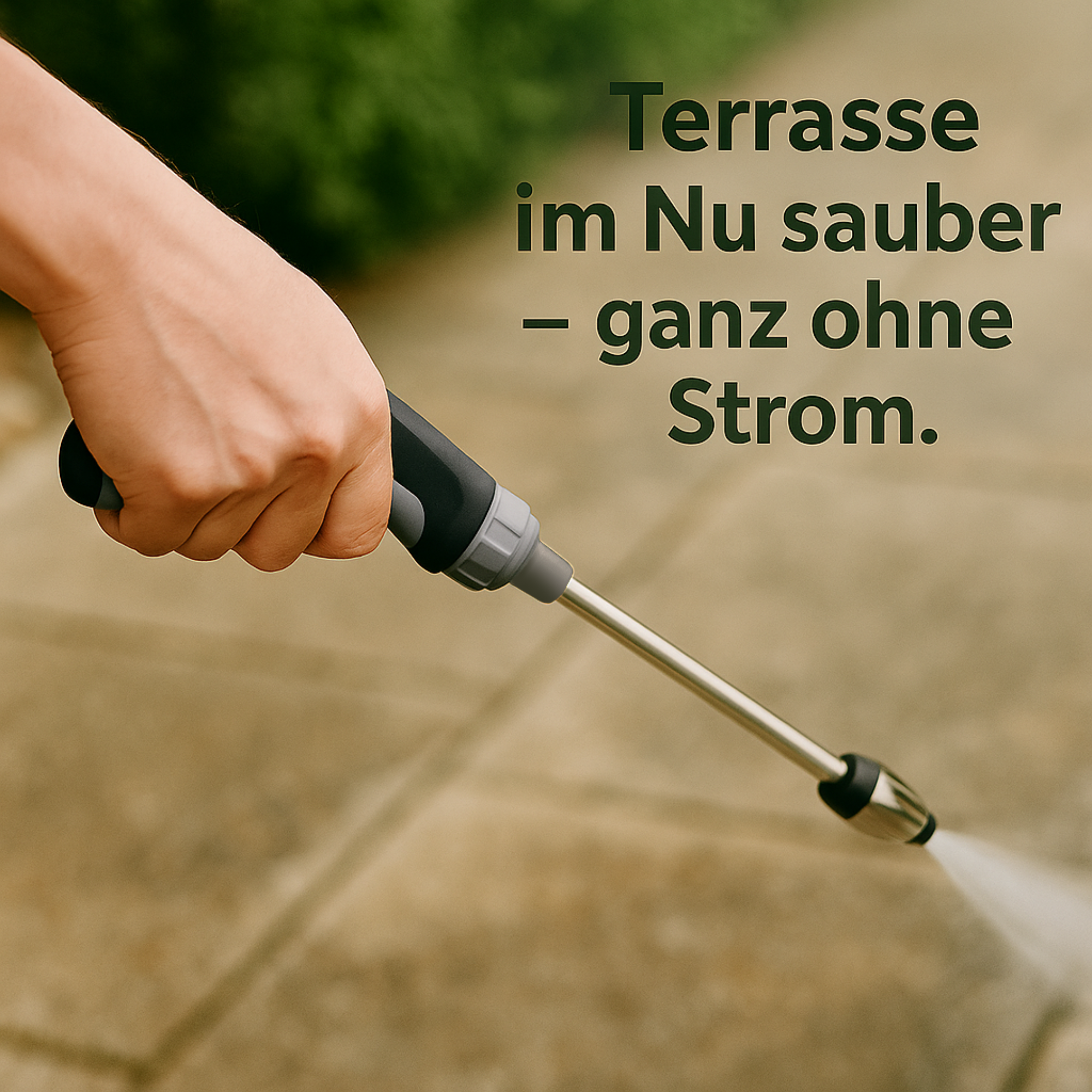 AquaJet – Hochdruck Reinigungsdüse für Gartenschlauch | Turbostrahl gegen hartnäckigen Schmutz Edelstahlkopf | Für Terrasse Auto Fassade