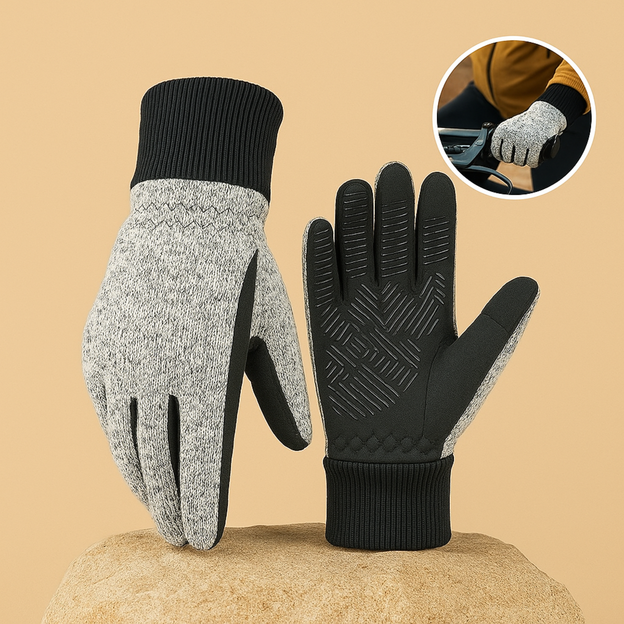 ProGrip – Winter Fahrradhandschuhe | touchscreen rutschfest winddicht | Herren & Damen