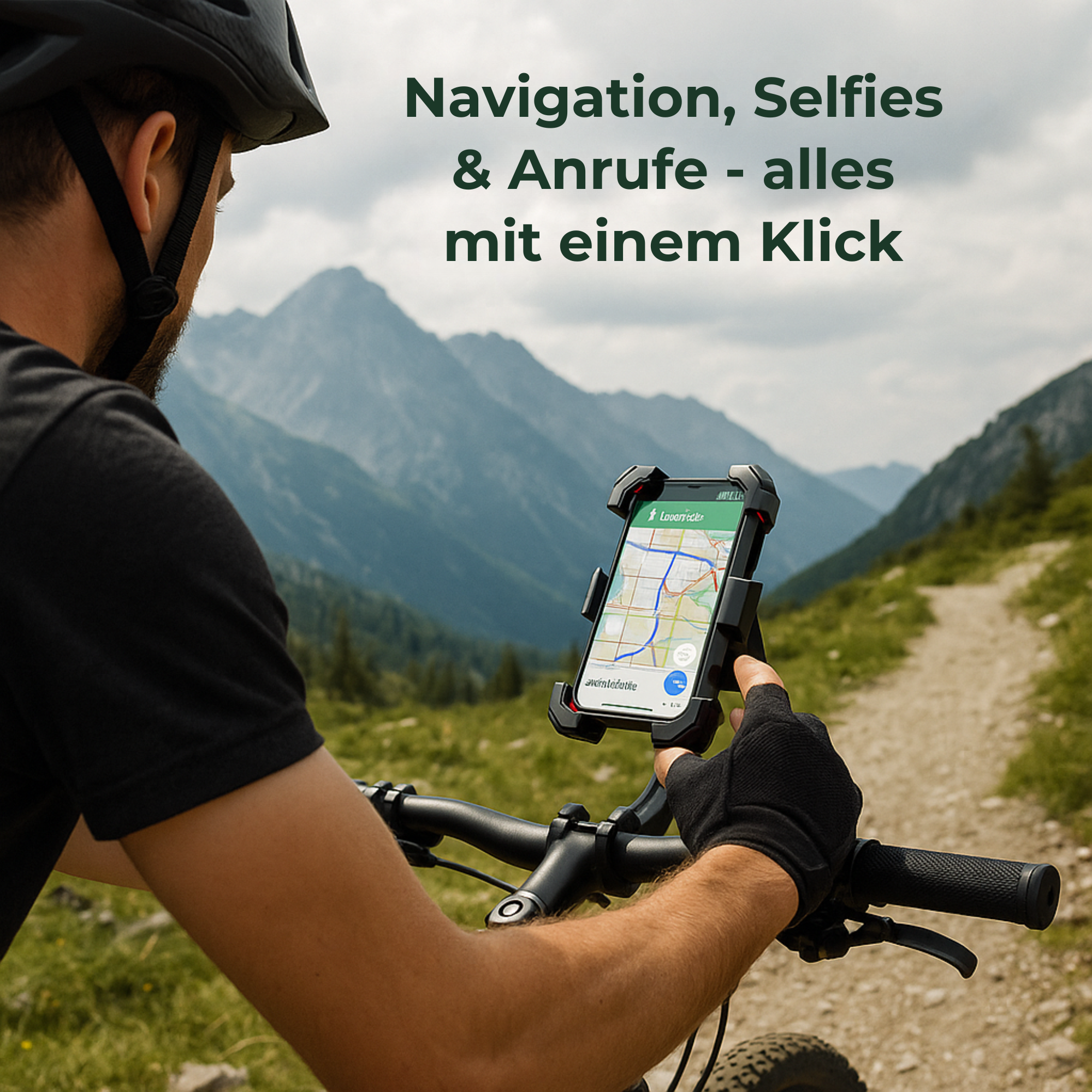 GripMount – Handyhalterung Fahrrad | 360° Drehung Rutschfest Stoßfest | Für Mountainbike & E-Bike Fahrer