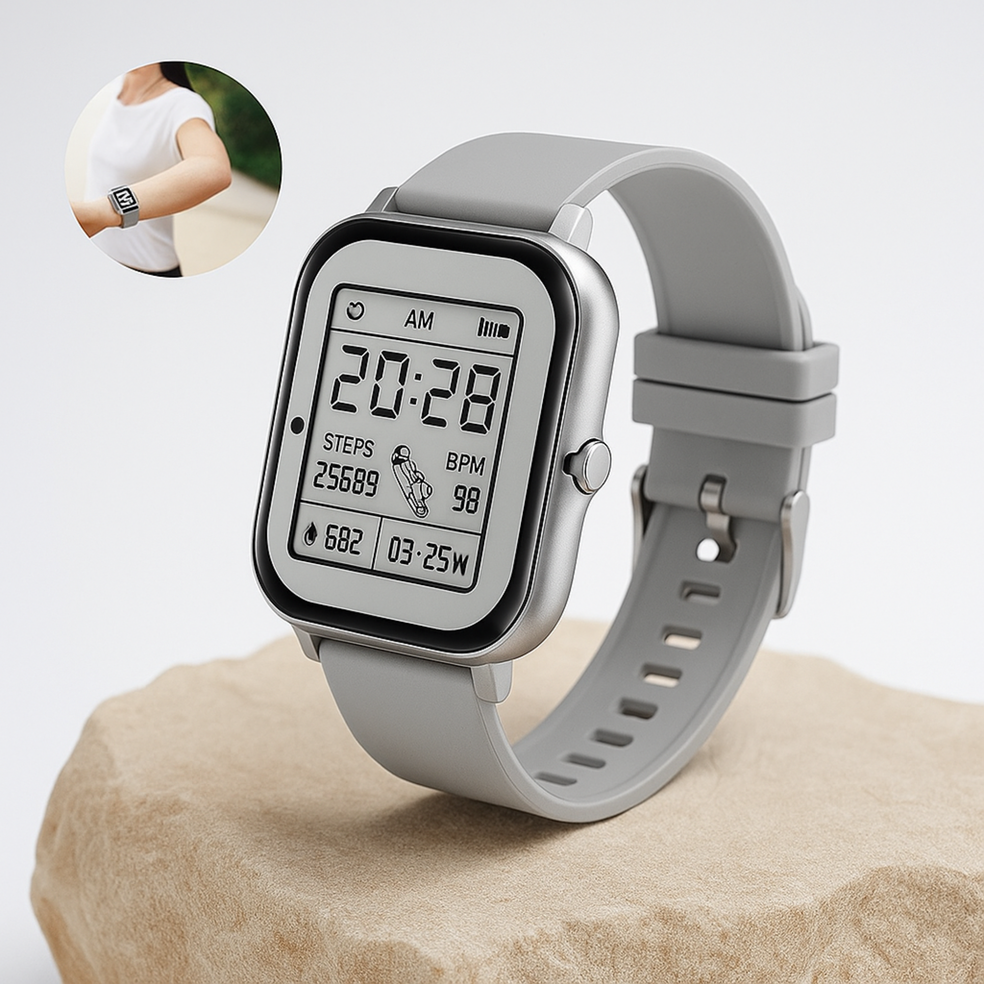 FitKontrol – Gesundheits-Smartwatch | Schrittzähler Schlafüberwachung | Wasserdicht IP68 für Fitness & Alltag