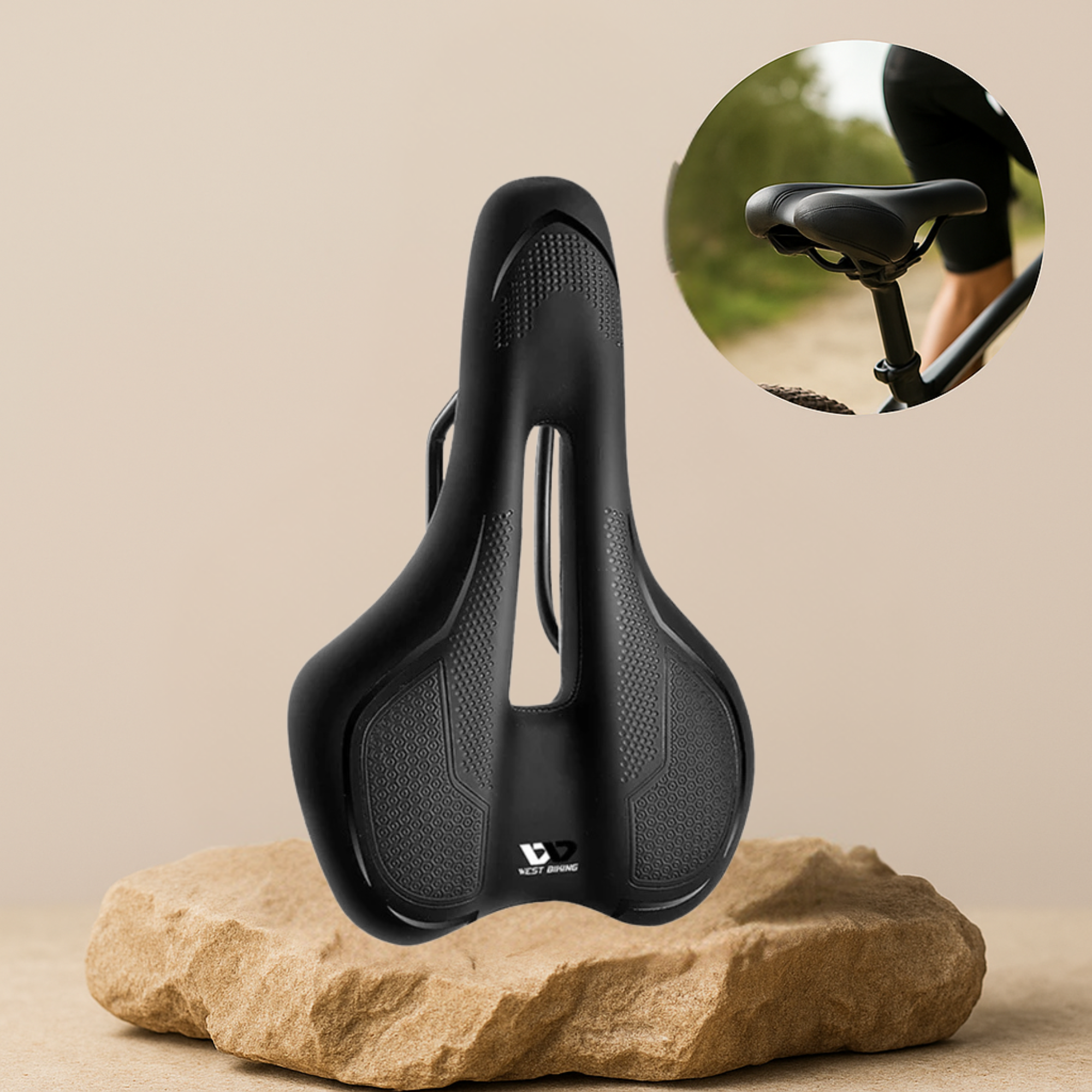 ErgoTrek – Fahrradsattel gegen Schmerzen | Ergonomisch & Stoßdämpfend | Rutschfestes Design für Damen & Herren bei langen Fahrten