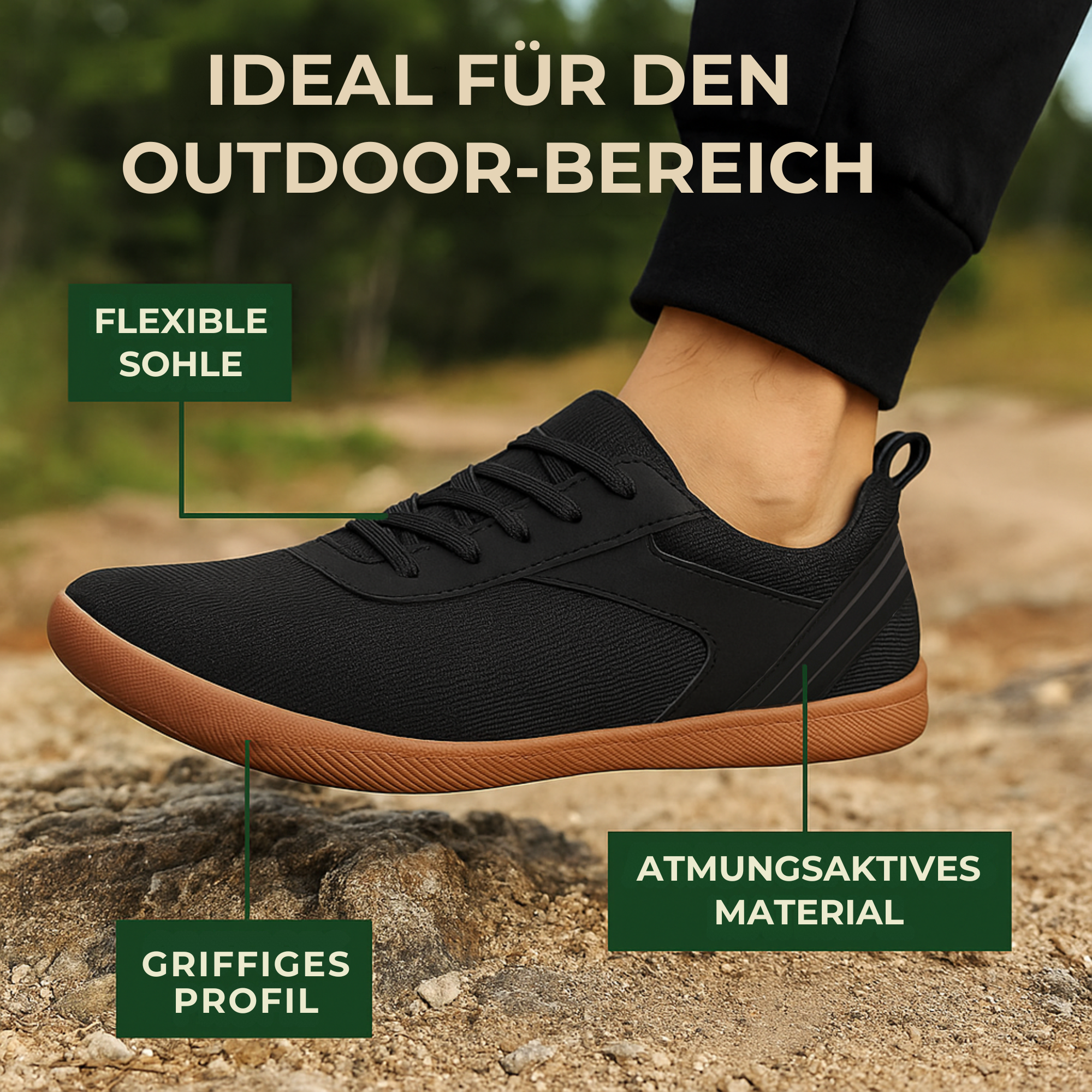 SneakFlex – Barfußschuhe Sneaker | Hallux‑Valgus Linderung & Fußgesundheit | atmungsaktiv rutschfest | Alltag für Damen & Herren