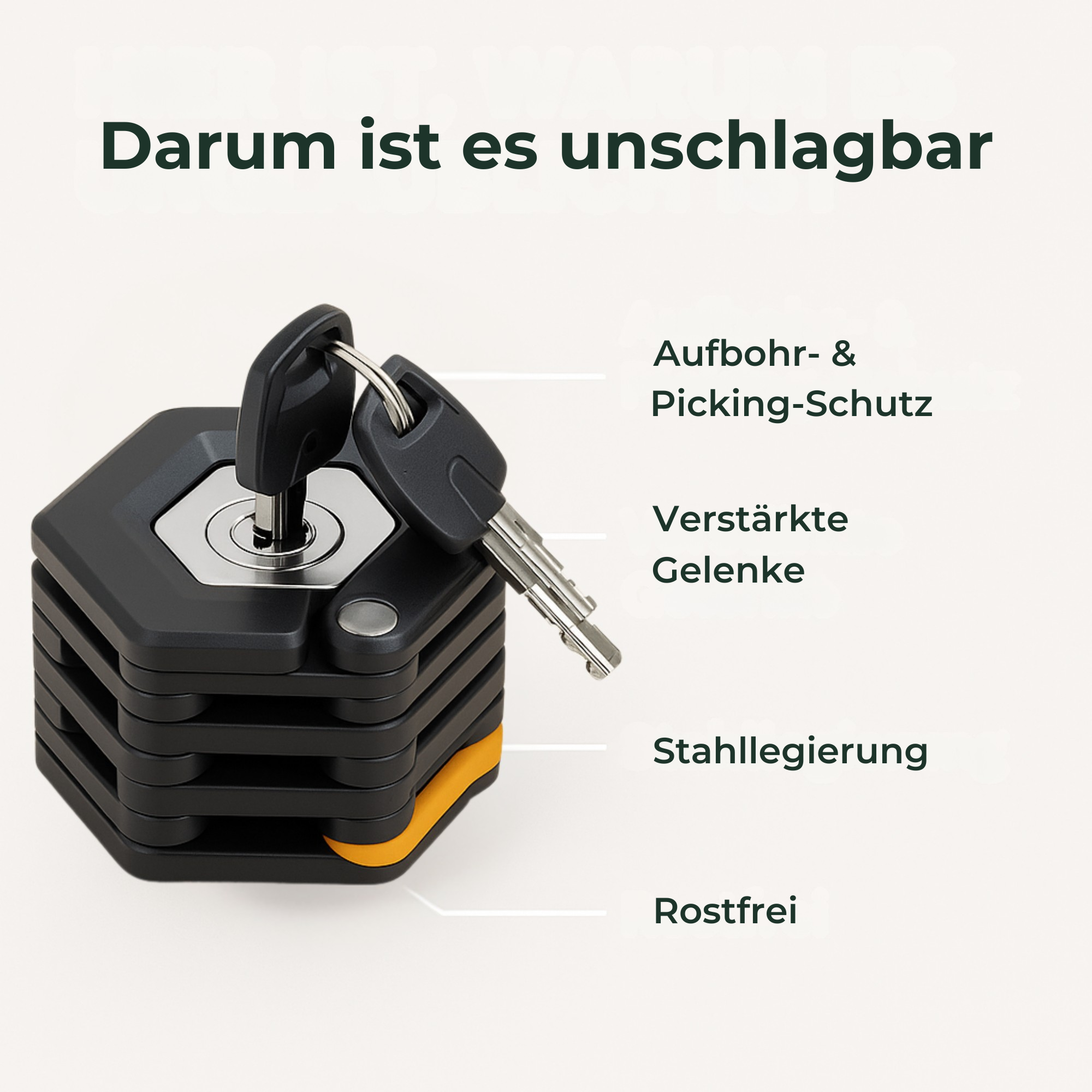 SteelShield – Faltschloss Fahrrad Sicherheit | gehärteter Stahl rostfrei | Pendler & Stadtfahrradfahrer