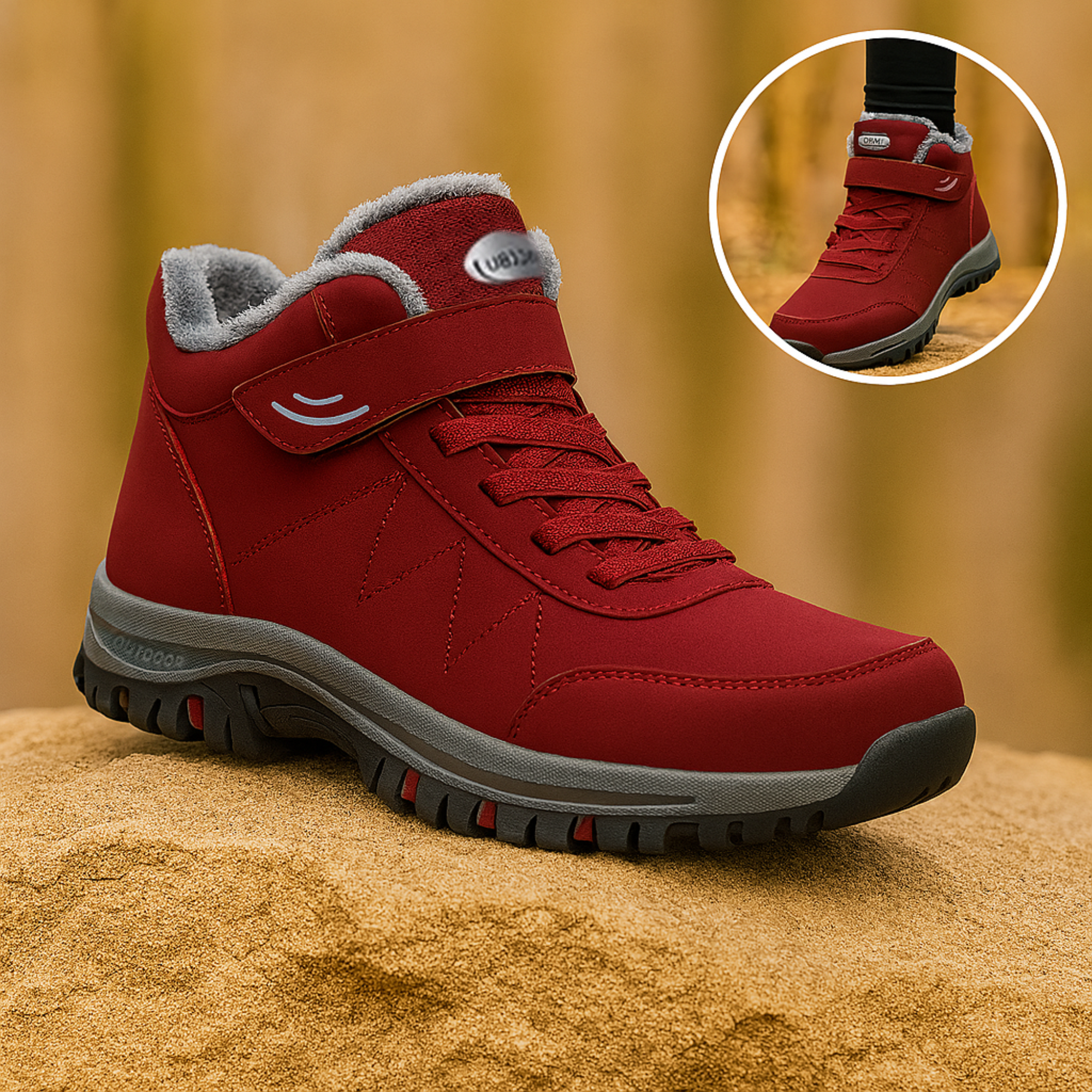 Ortholina – Orthopädischer Winterstiefel Damen & Herren | Rutschfest Gefüttert Klettverschluss | Alltag & Outdoor Komfort