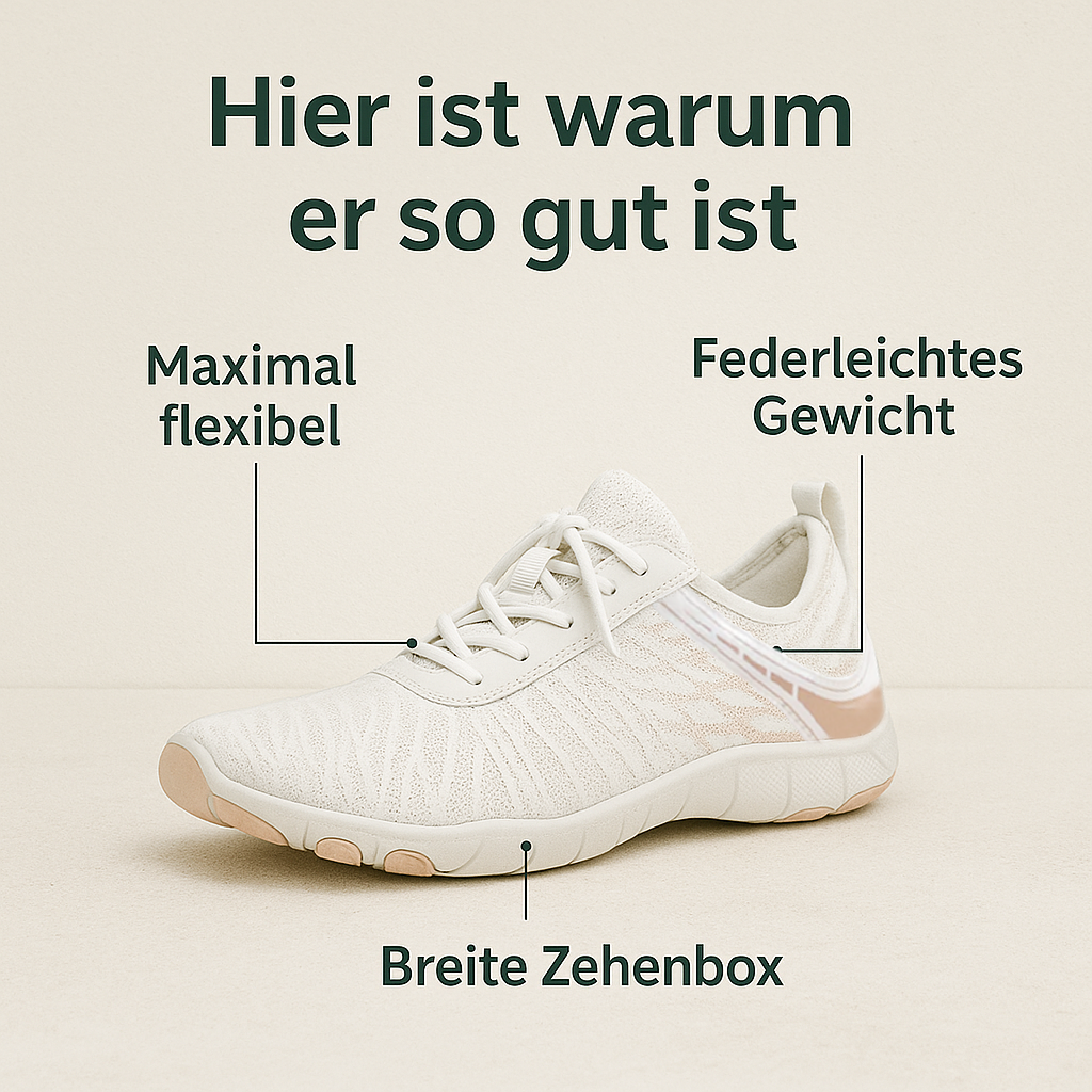OrthoFlex – Orthopädische Barfußschuhe | Rutschfest & Atmungsaktiv mit Dämpfung | Ideal bei Fersensporn & Plantarfasziitis