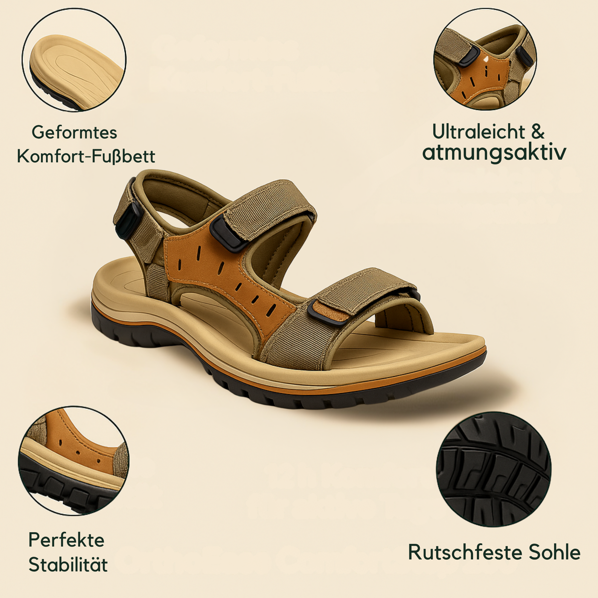 OrthoEase – Schmerzlindernde Sandalen | Extra Dämpfung rutschfeste Sohle | Alltag & Fußgesundheit