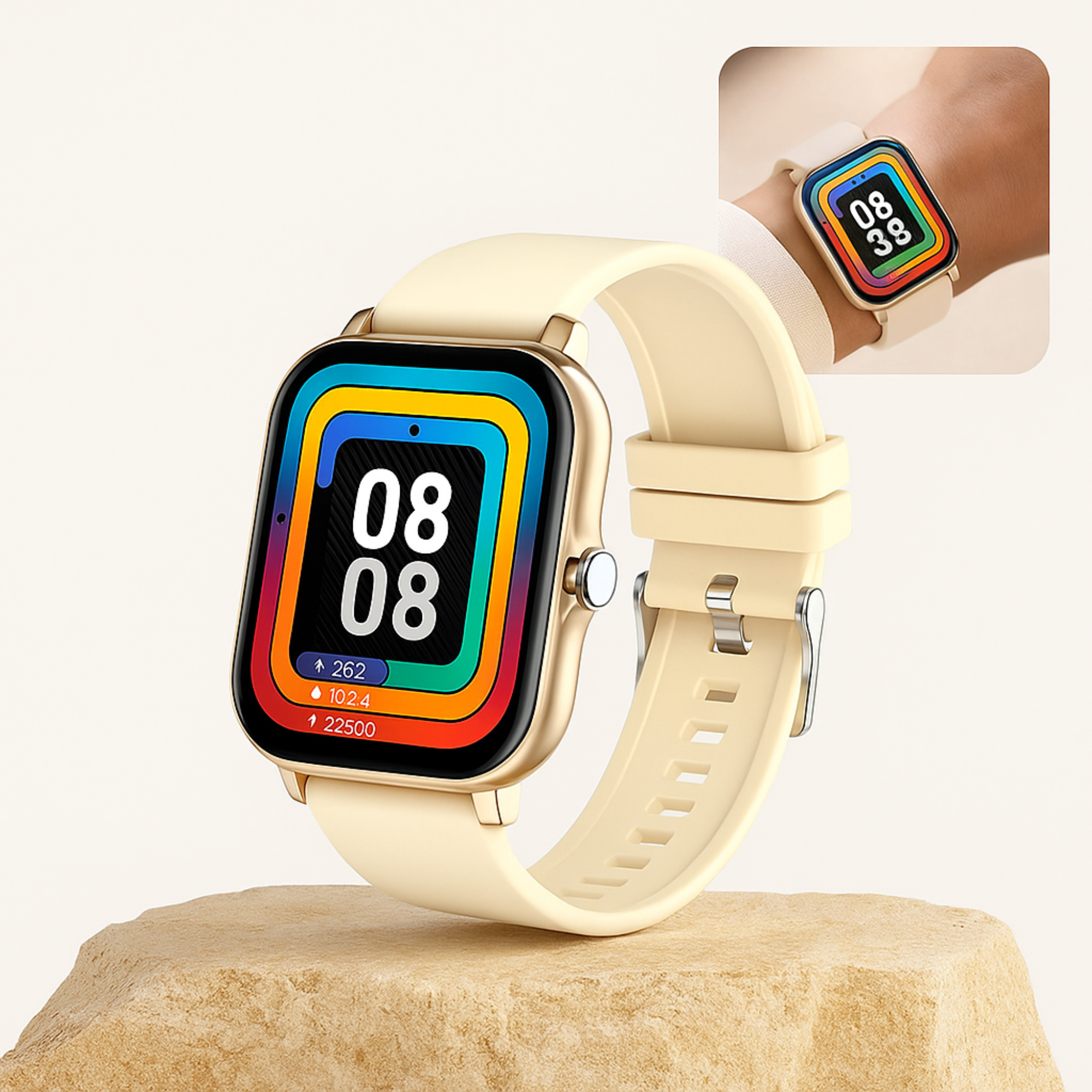 FitKontrol – Gesundheits-Smartwatch | Schrittzähler Schlafüberwachung | Wasserdicht IP68 für Fitness & Alltag