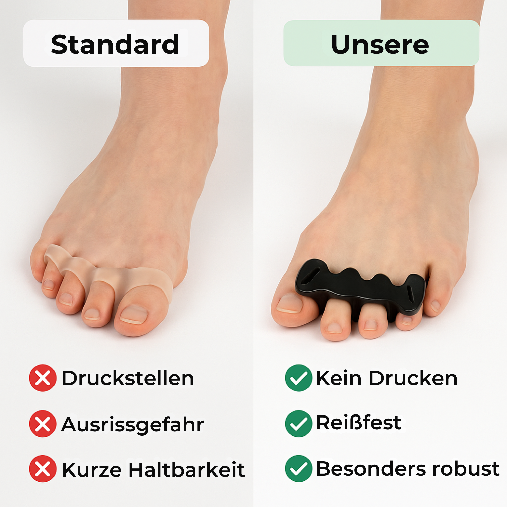 ToeCare – Hallux Valgus Zehenspreizer | weiches Silikongel | Alltag & Schmerzreduktion bei Zehenfehlstellung