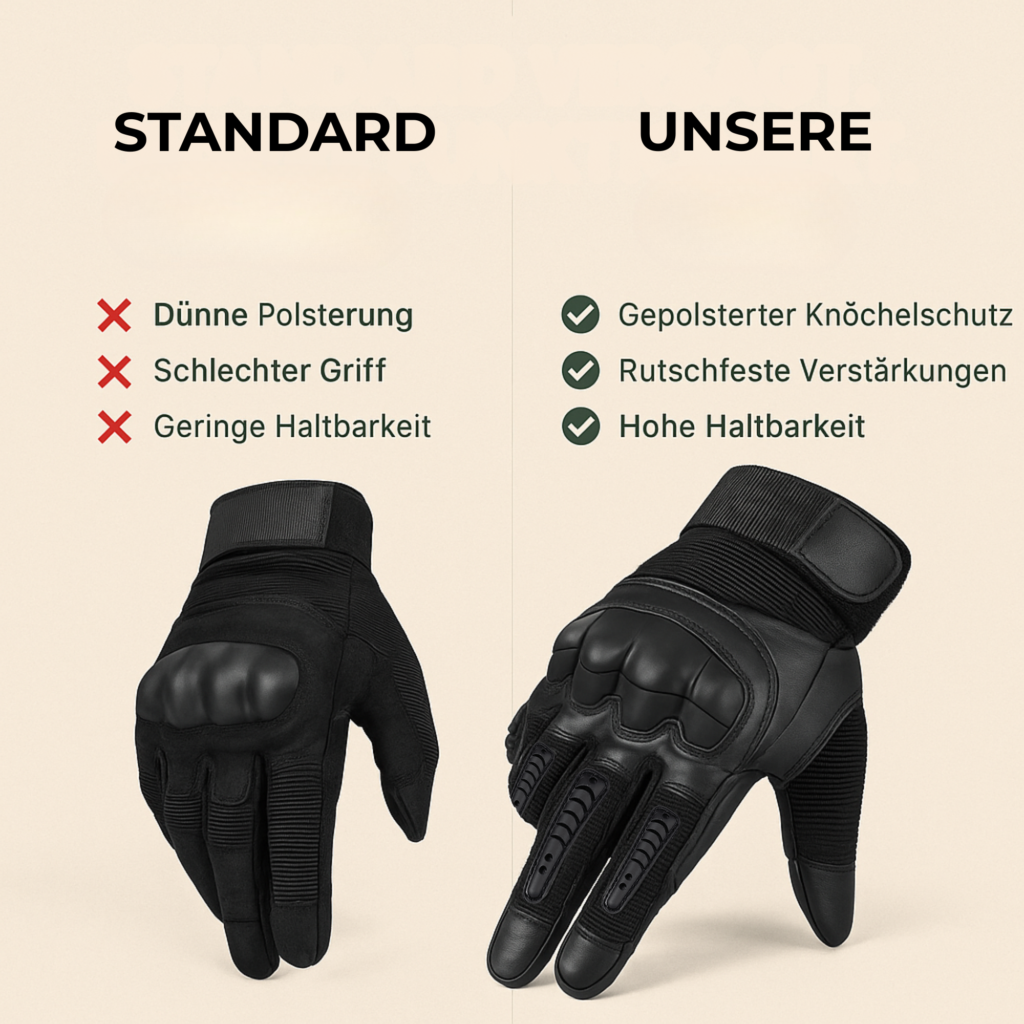 SafeGrip Natur – Outdoor Handschuhe | rutschfest Knöchelschutz | atmungsaktiv & Touchscreen‑fähig | Handwerk, Motorrad, Outdoor