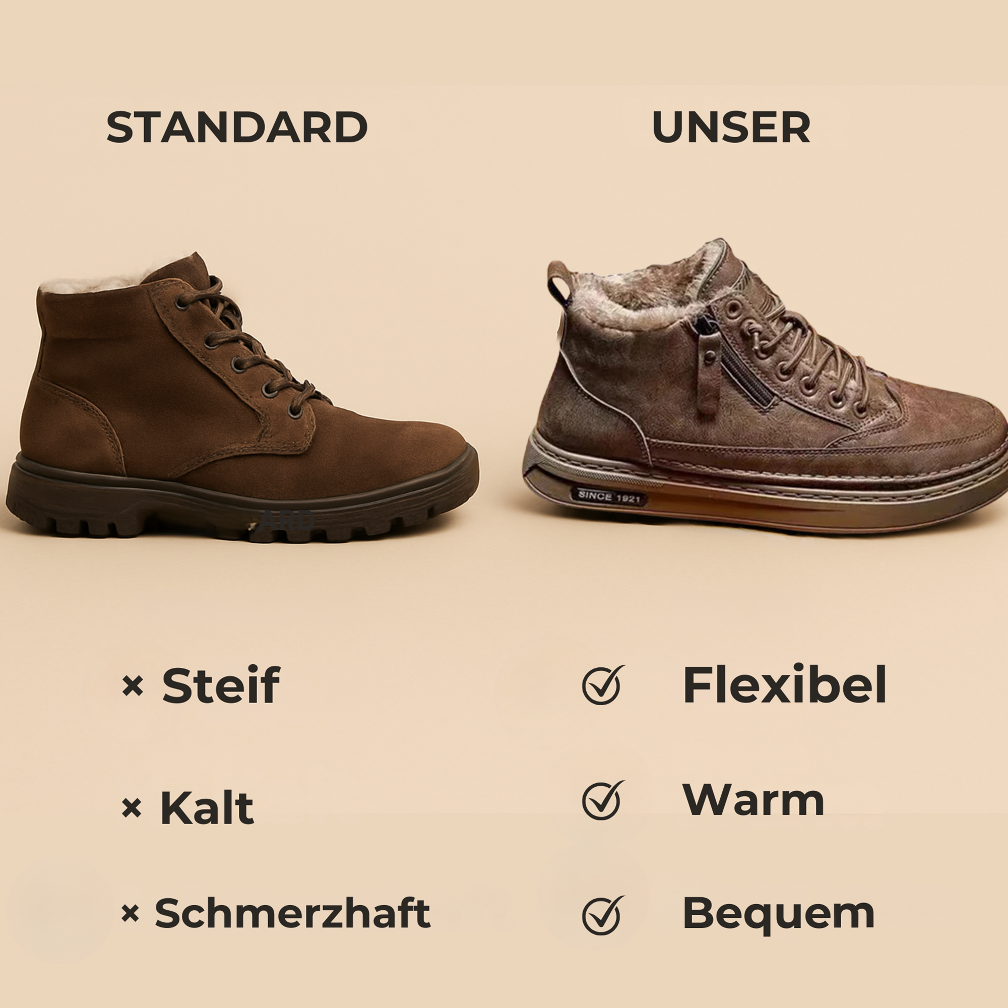 AlpinTrek – Thermo Komfortschuh | schmerzlindernd rutschfest atmungsaktiv – Winter Alltag & Outdoor