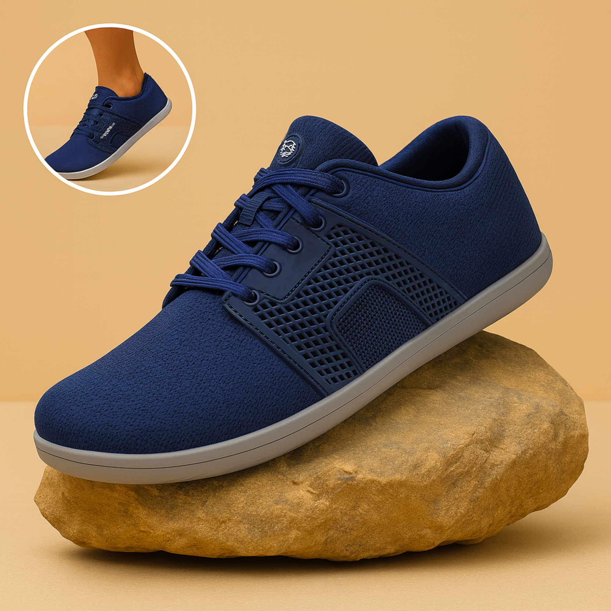 BareStep – Barfuß Sneaker | Gelenkentlastung Orthopädiesohle rutschfest | Alltag & Büro Unisex