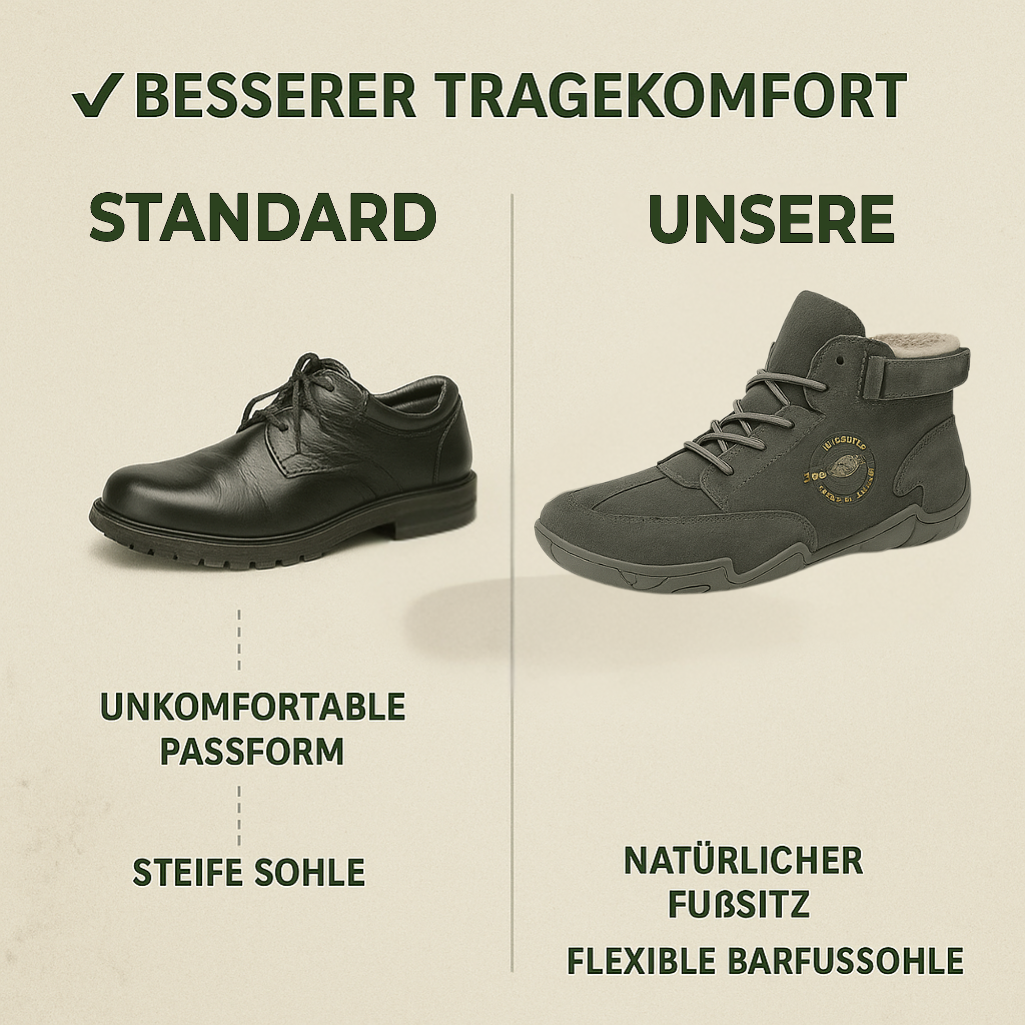 OrthoLyn – Barfußschuhe gegen Fußschmerzen | Atmungsaktiv & mit Dämpfung | Ideal bei Fersensporn & Alltag