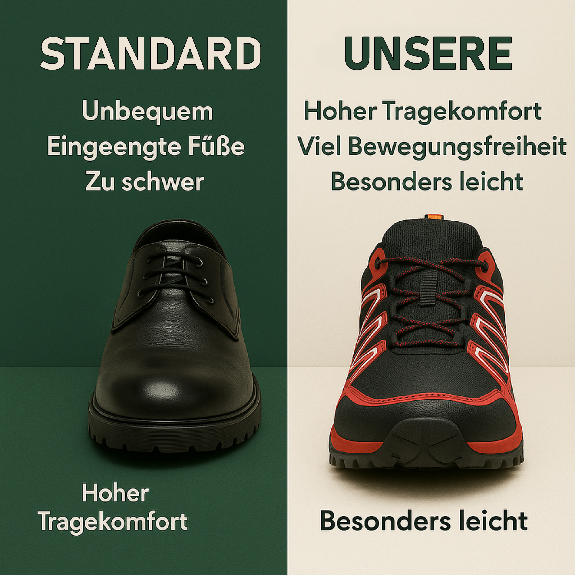 KRONOX – Schmerzlindernder Wanderschuh Herren | Ergonomisch & Federleicht – Rutschfest & Atmungsaktiv | Für Alltag & Outdoor Abenteuer