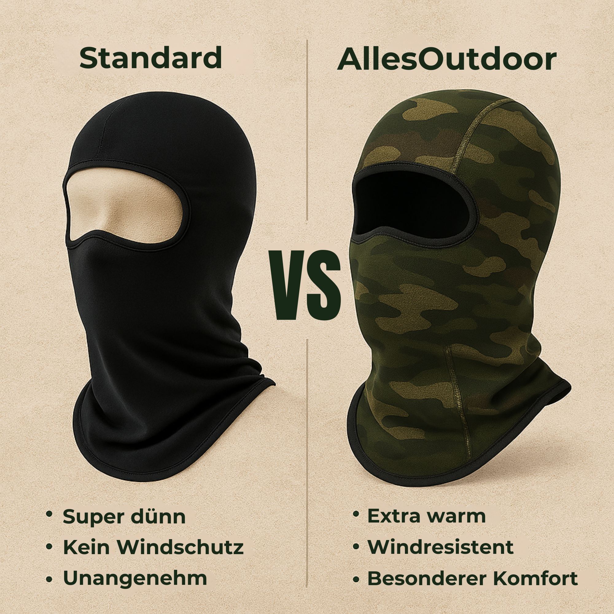 ArcticGuard – Fleece Sturmhaube | winddicht & atmungsaktiv | unisex Outdoor Kälteschutz