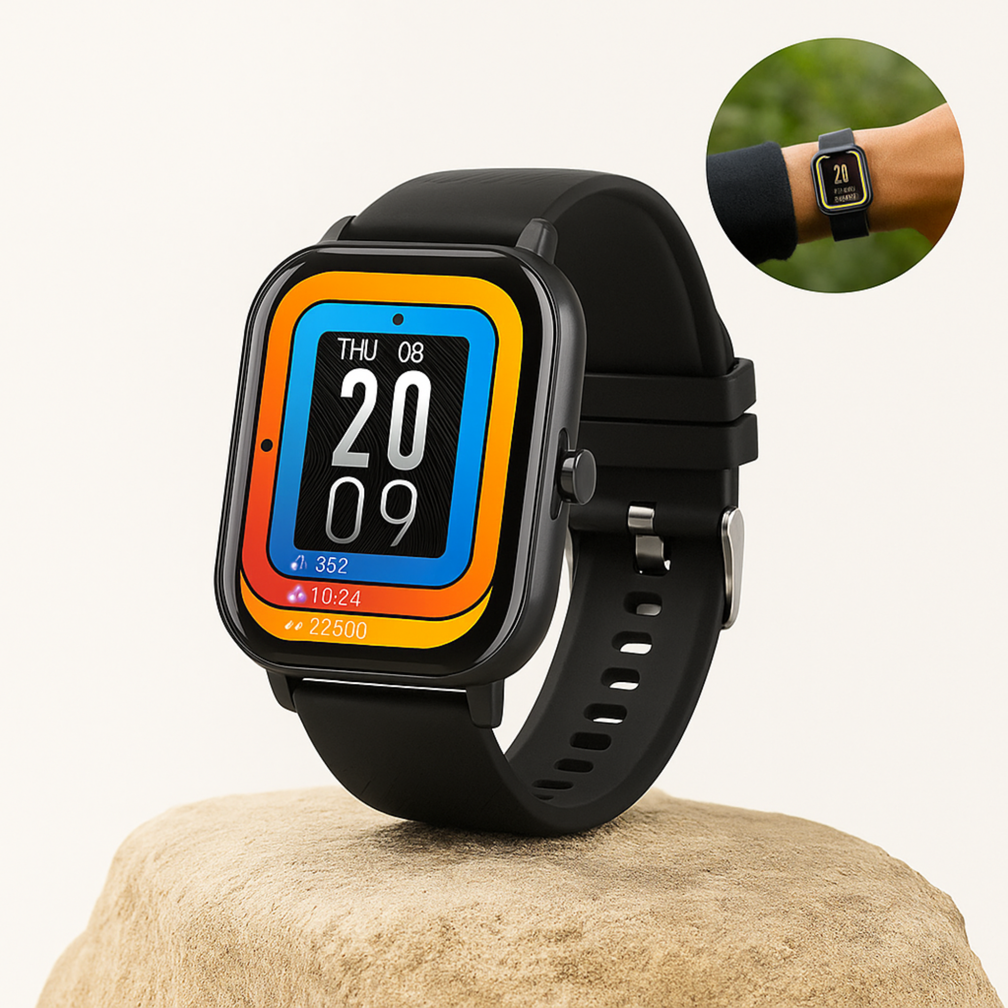 FitKontrol – Gesundheits-Smartwatch | Schrittzähler Schlafüberwachung | Wasserdicht IP68 für Fitness & Alltag