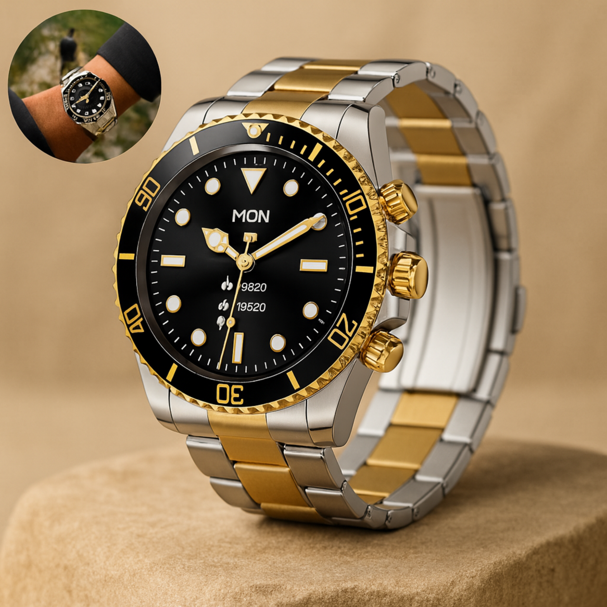 TitanPro – robuste Smartwatch | 10 Tage Akku & IP68 Edelstahlgehäuse | Outdoor Uhr für Handwerker & Sport