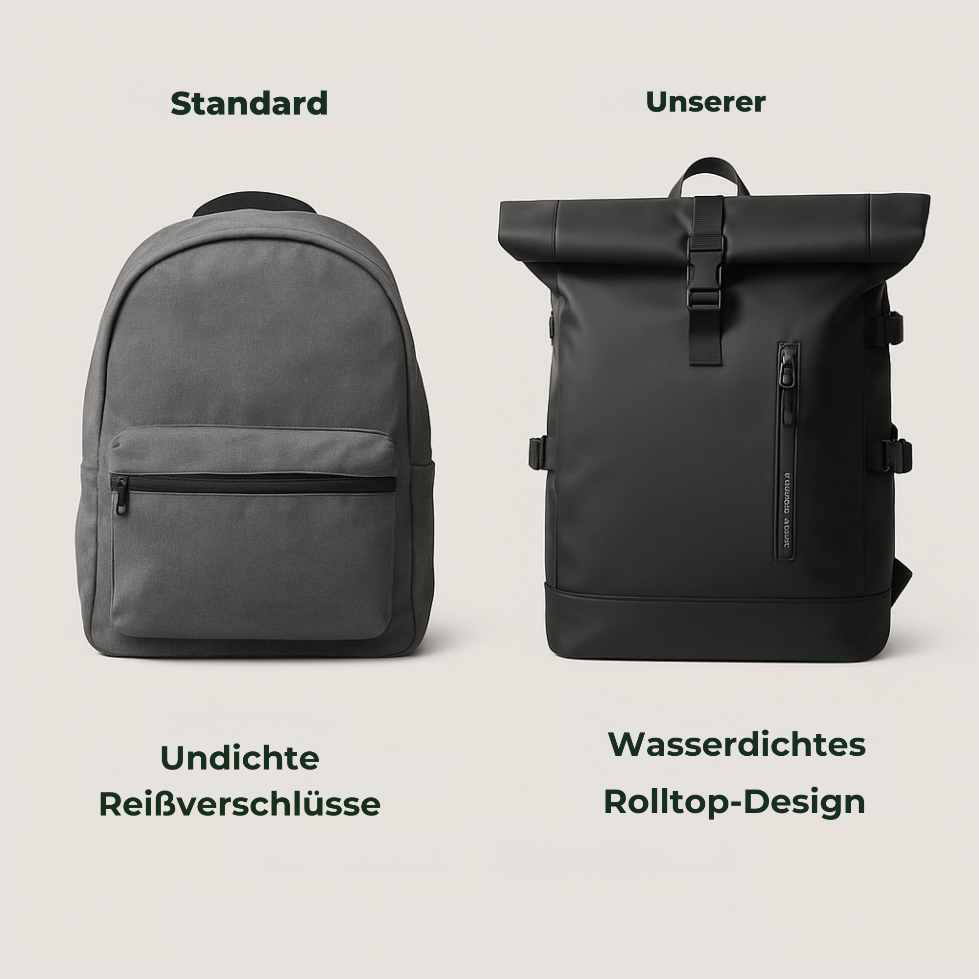 TraqTop – Rucksack mit wasserdichtem Laptopfach | Flexibler Rolltop-Verschluss mit gepolsterten Trägern | Für Pendler und Stadtradler