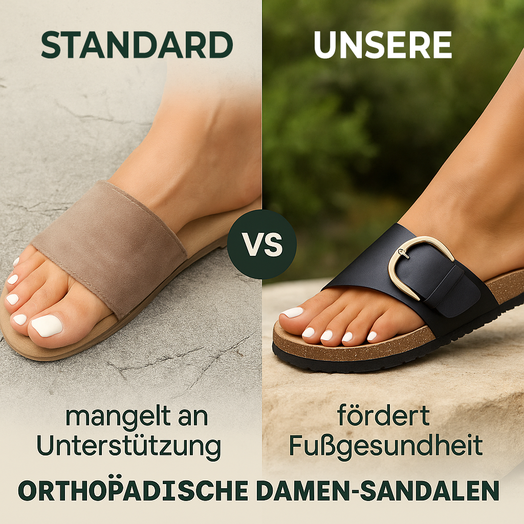 ComfoLyn – Orthopädische Damen-Sandalen | Schmerzlindernd bei Fersensporn & Plantarfasziitis | Rutschfest & Atmungsaktiv